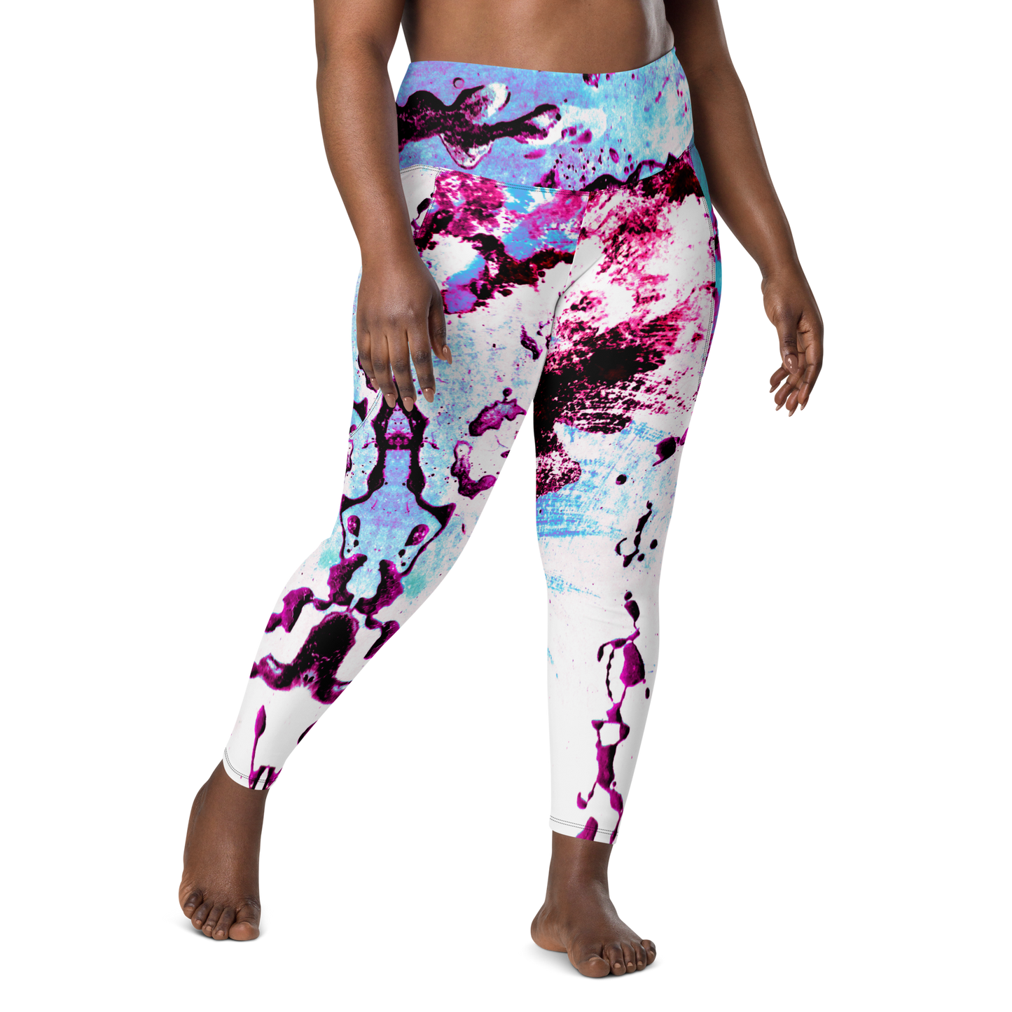 Entizen Leggings With Pockets Fuchsia & Blue