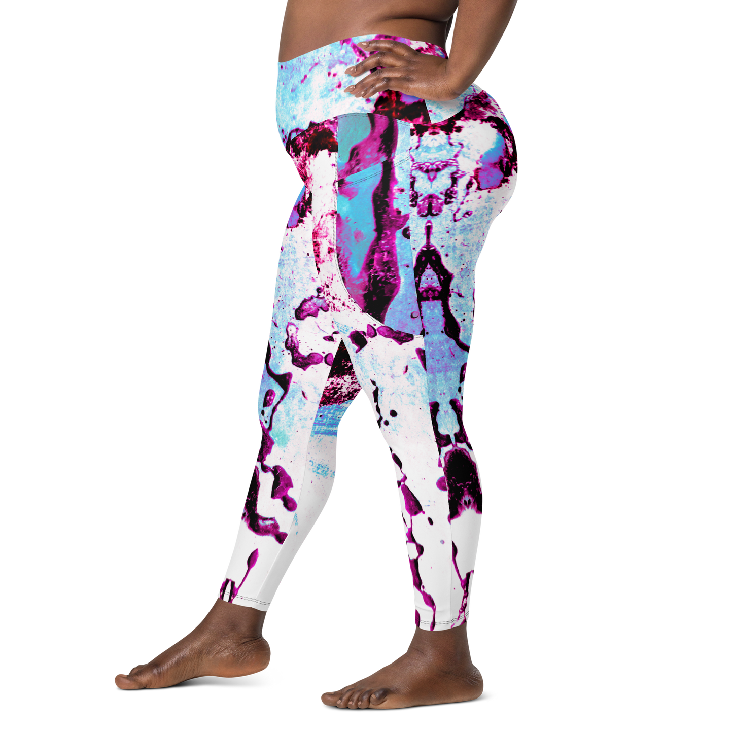 Entizen Leggings With Pockets Fuchsia & Blue