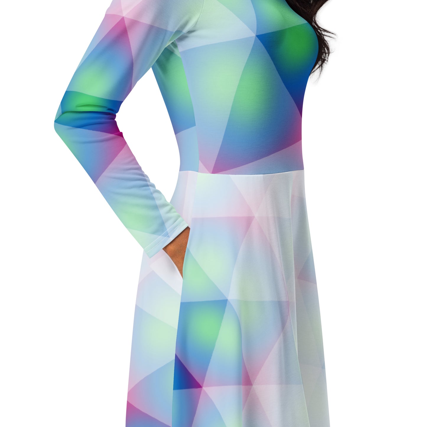 Entizen Long Sleeve Midi Dress Mint Green
