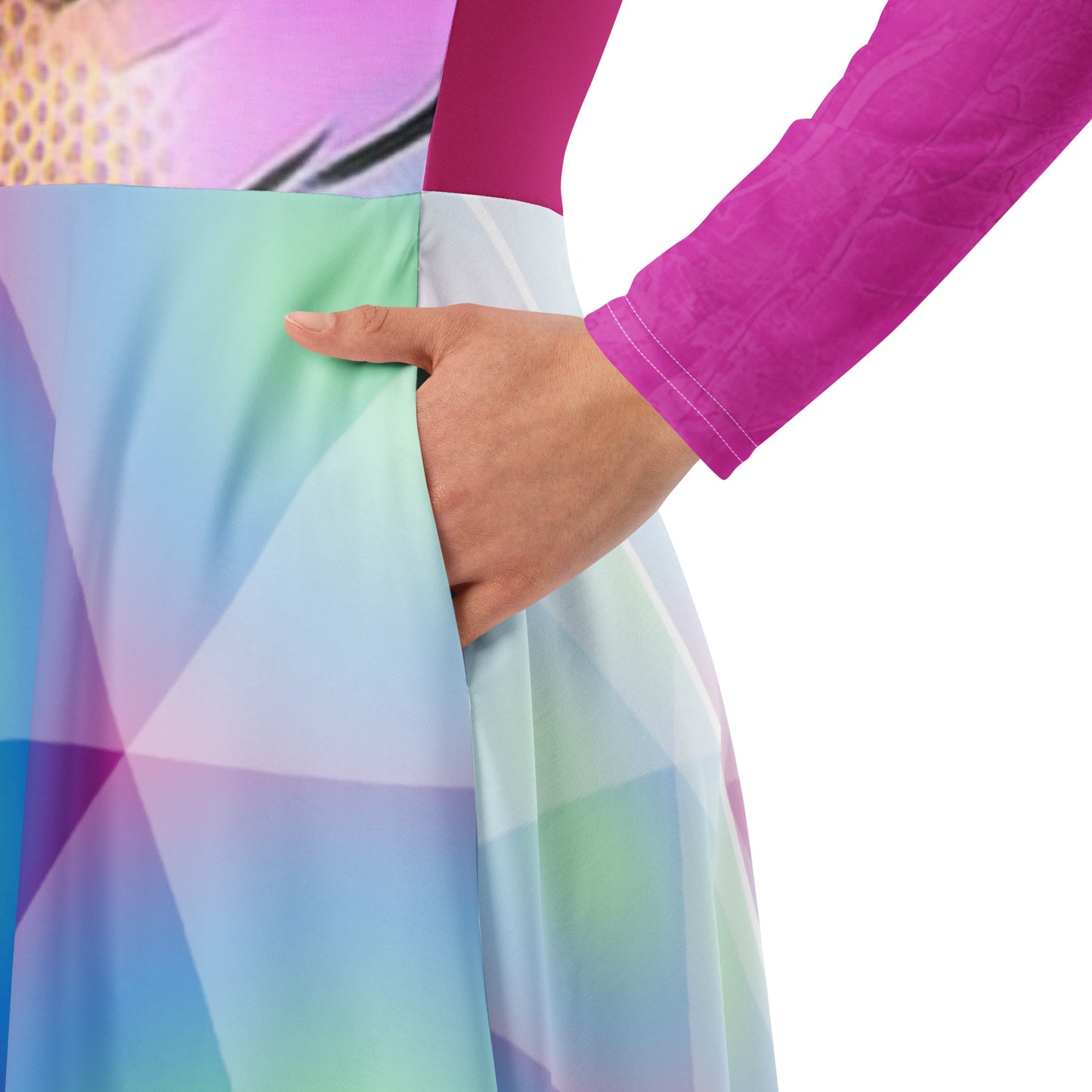 DOMI Pink Topics Midi Dress
