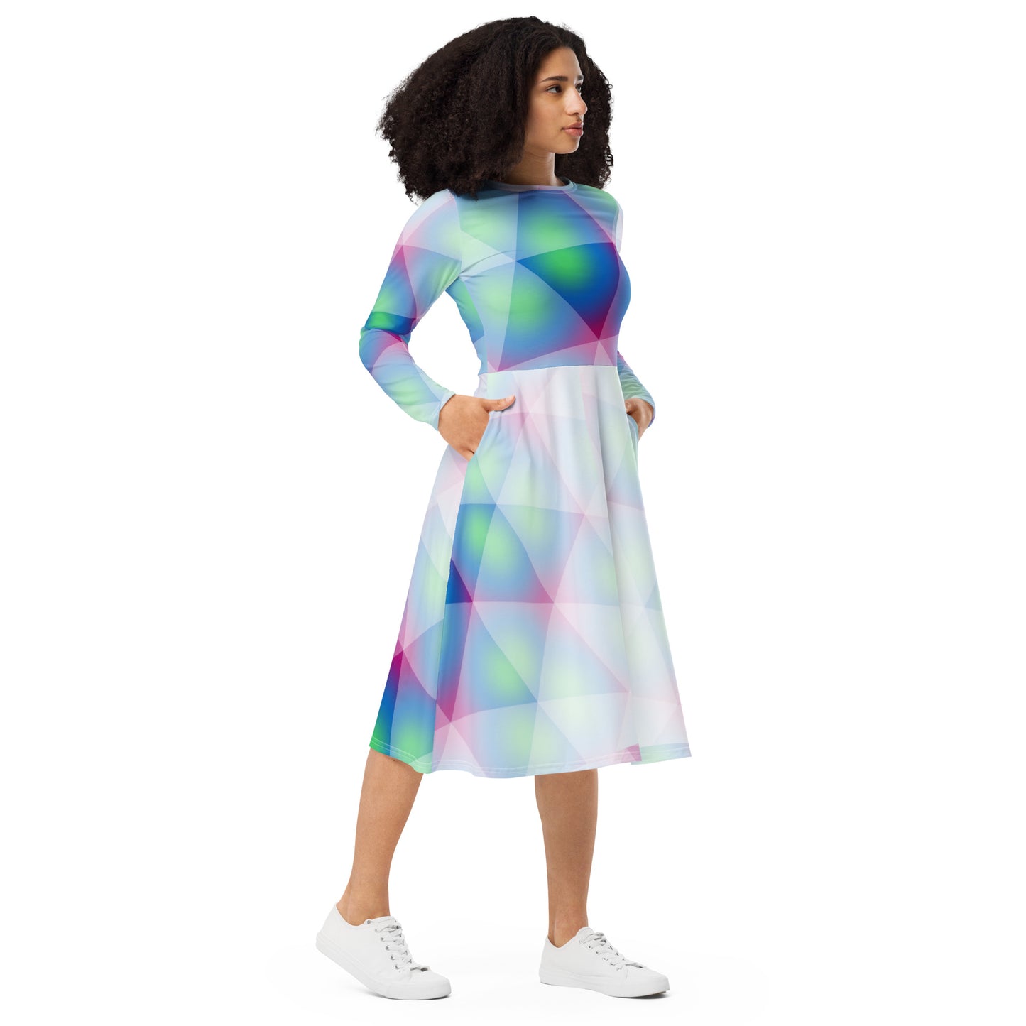 Entizen Long Sleeve Midi Dress Mint Green
