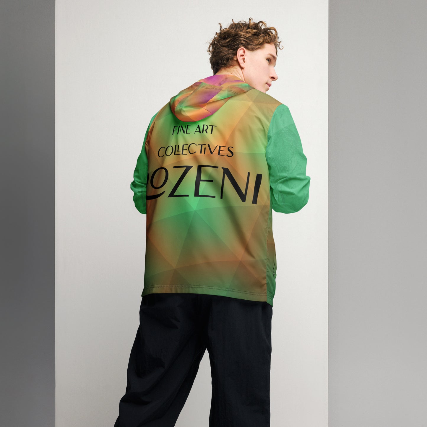 Rozeni Brand Windbreaker Green & Orange