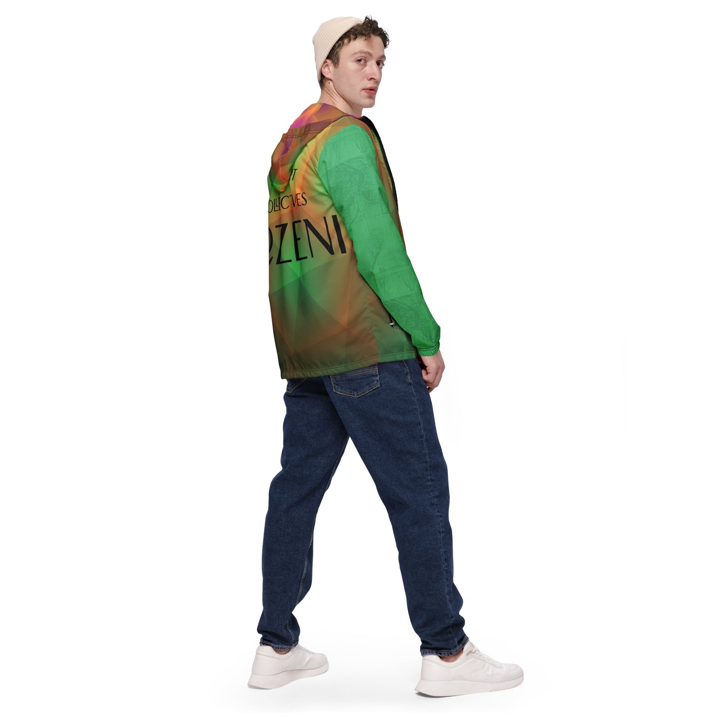 Rozeni Brand Windbreaker Green & Orange