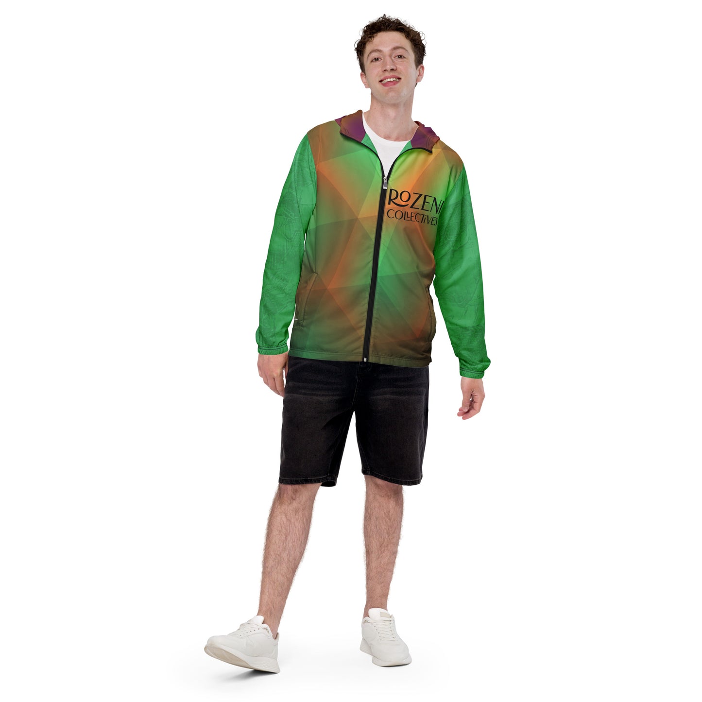 Rozeni Brand Windbreaker Green & Orange