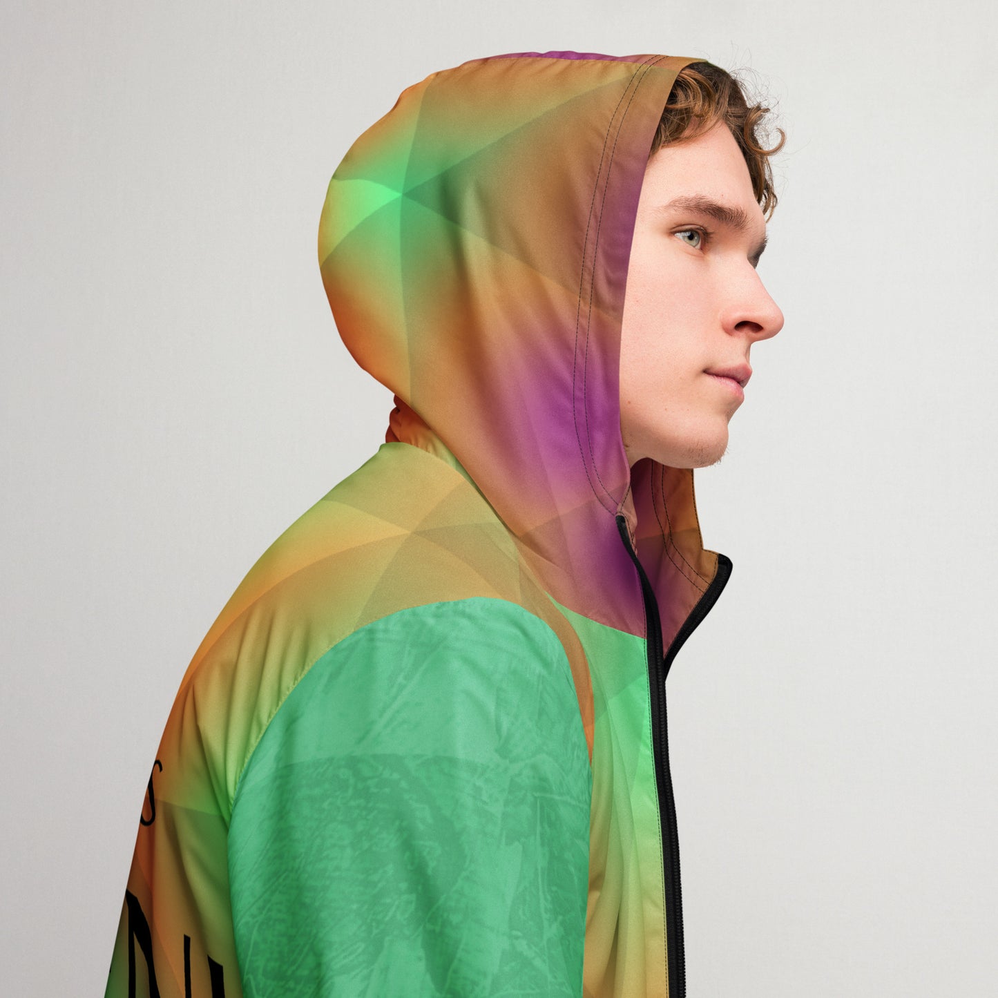 Rozeni Brand Windbreaker Green & Orange