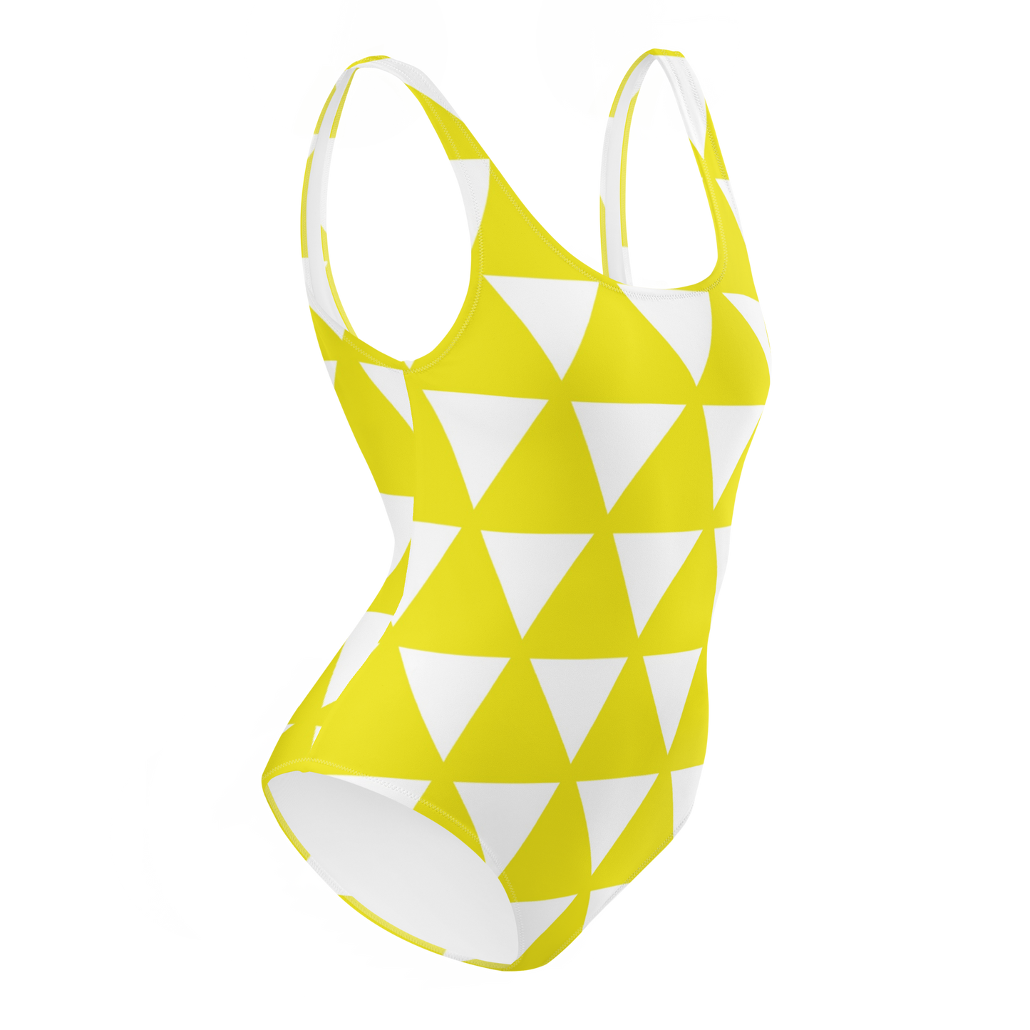 Entizen One-Piece Swimsuit Yellow Triangles