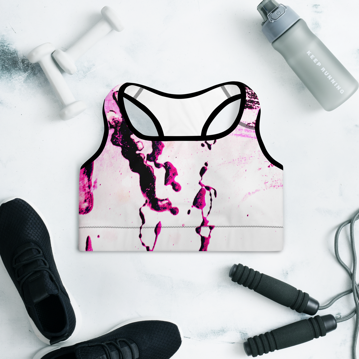 Entizen Padded Sports Bra Fuchsia Pink