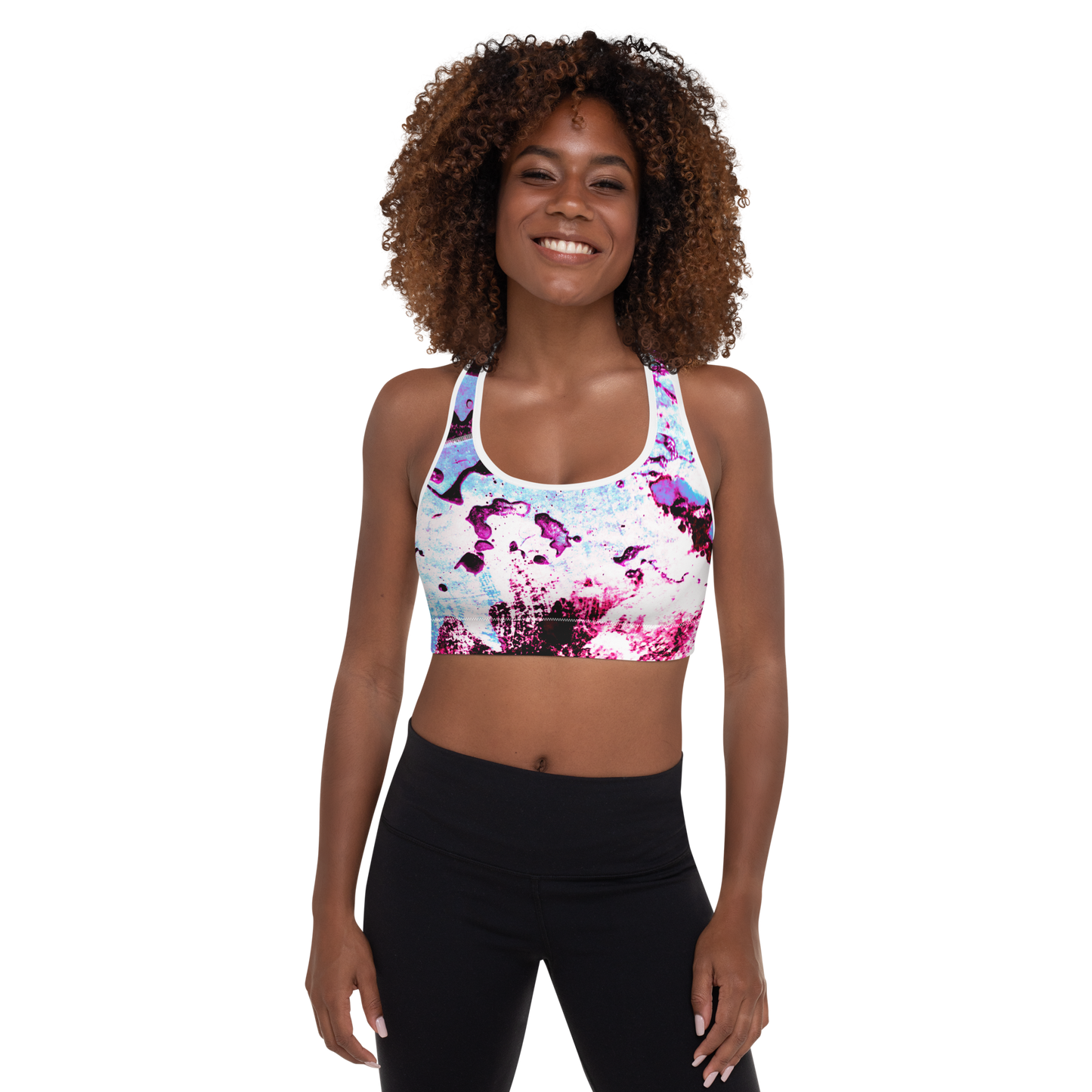 Entizen Padded Sports Bra Blue & Burgundy