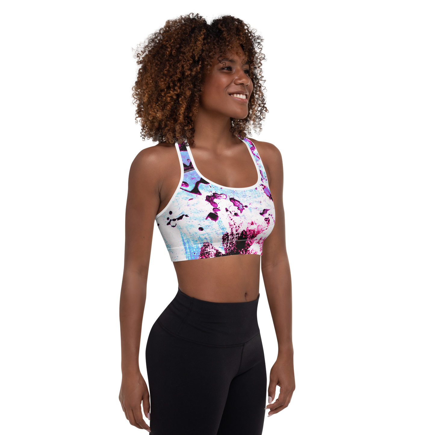 Entizen Padded Sports Bra Blue & Burgundy