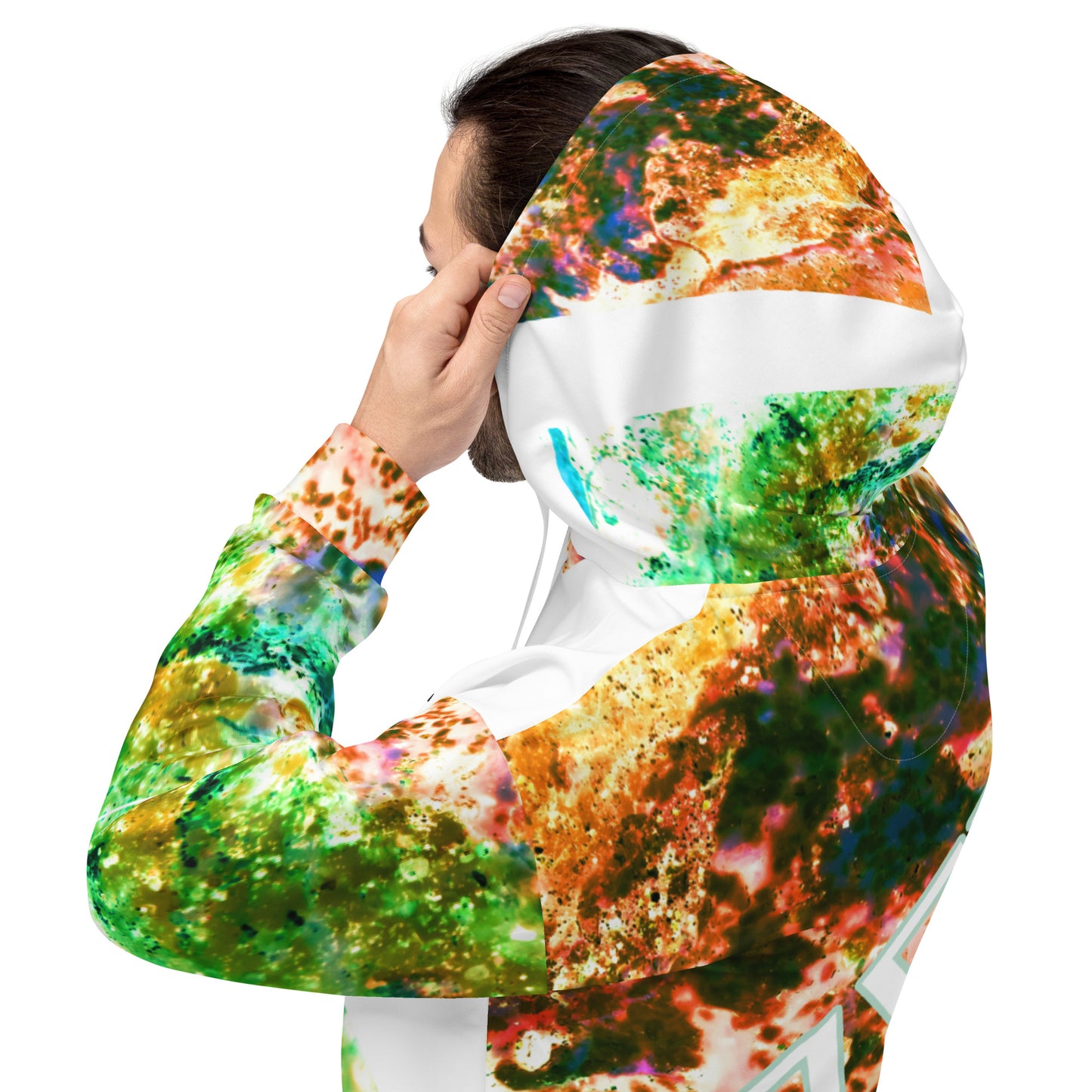 ROZENI Brand Unisex Hoodie Coral Green Art
