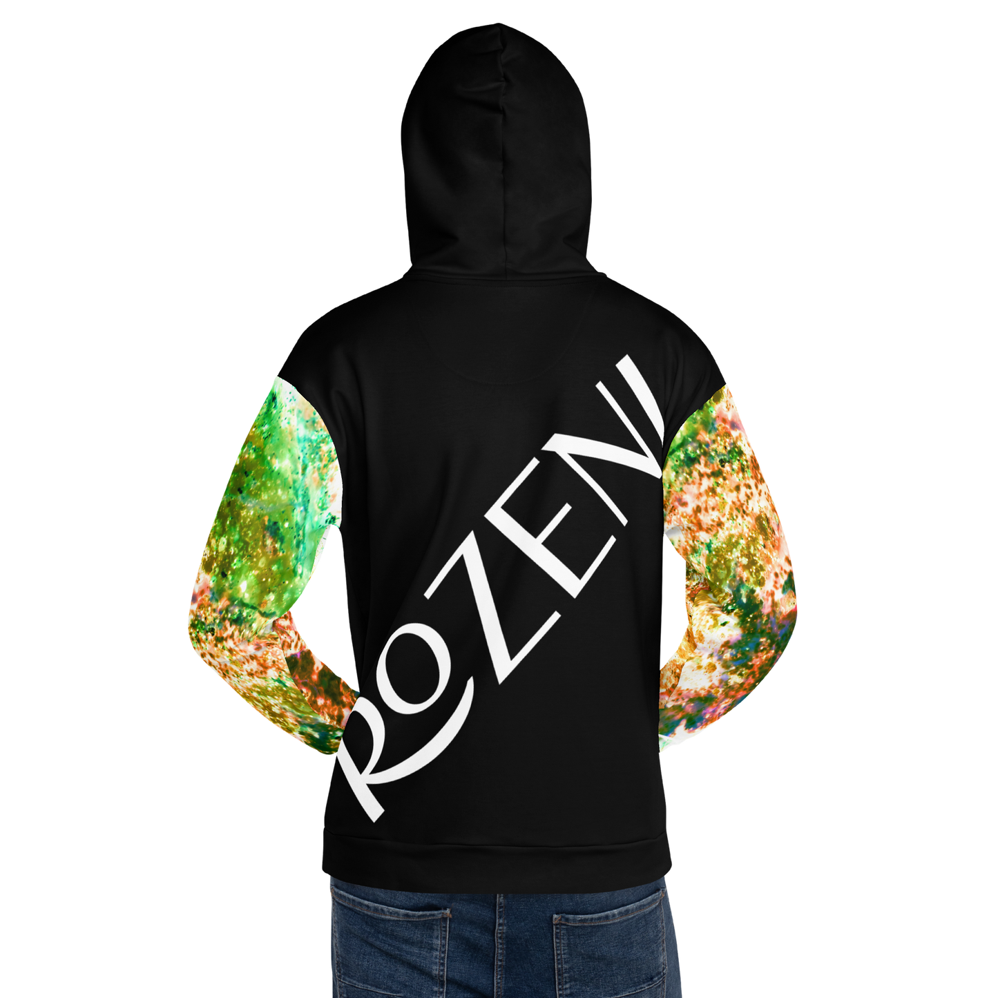 Rozeni Brand Unisex Hoodie Coral Green Art