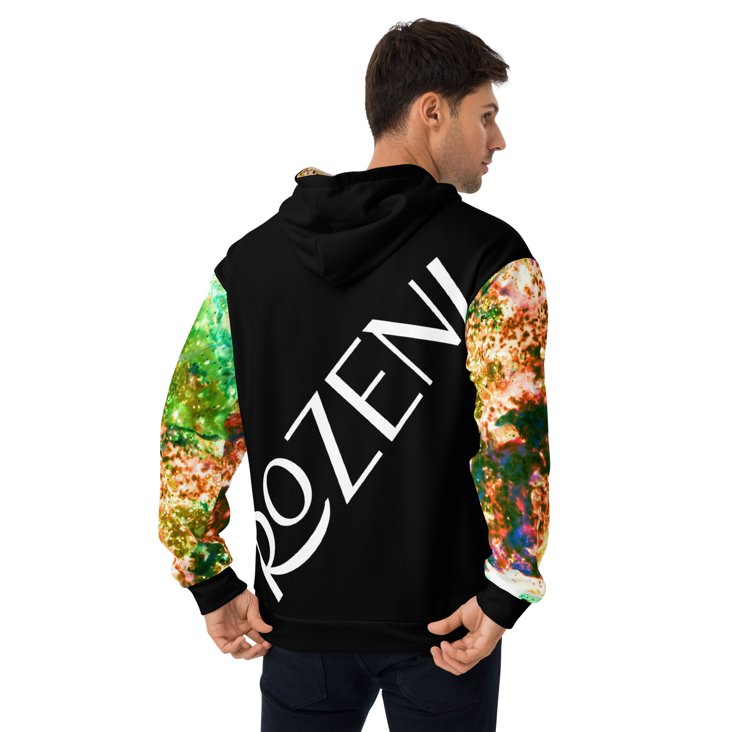 Rozeni Brand Unisex Hoodie Coral Green Art