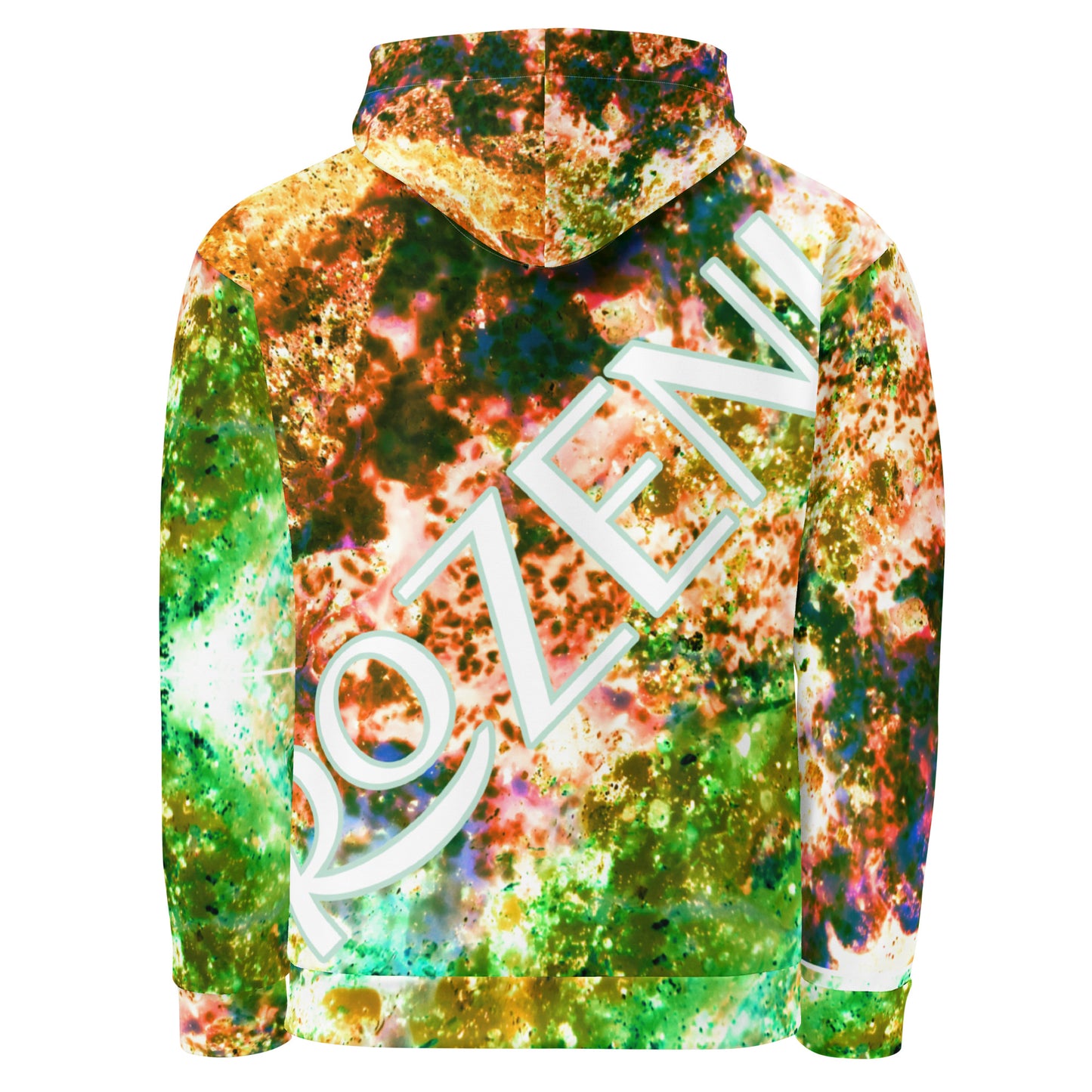 ROZENI Brand Unisex Hoodie Coral Green Art