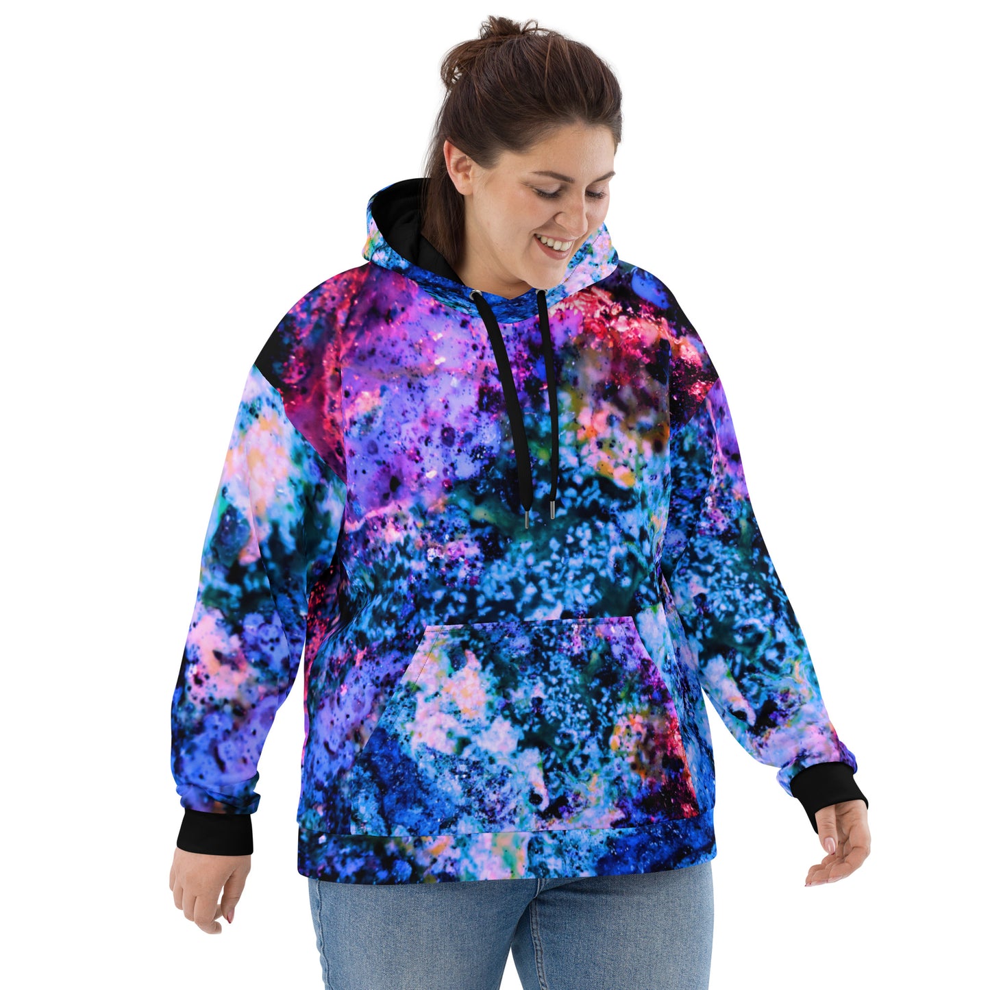 ROZENI Hoodie Coral Art Blue & Red