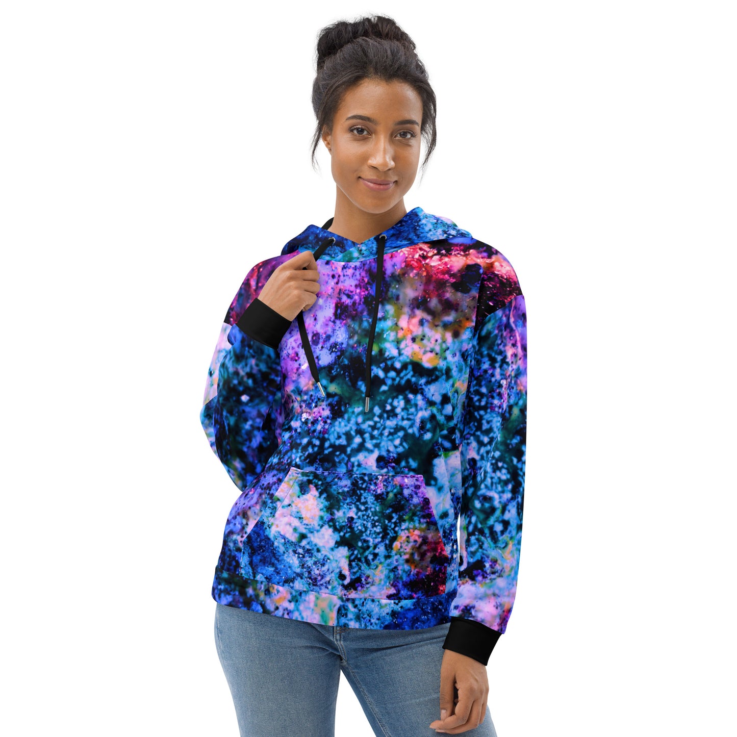 ROZENI Hoodie Coral Art Blue & Red