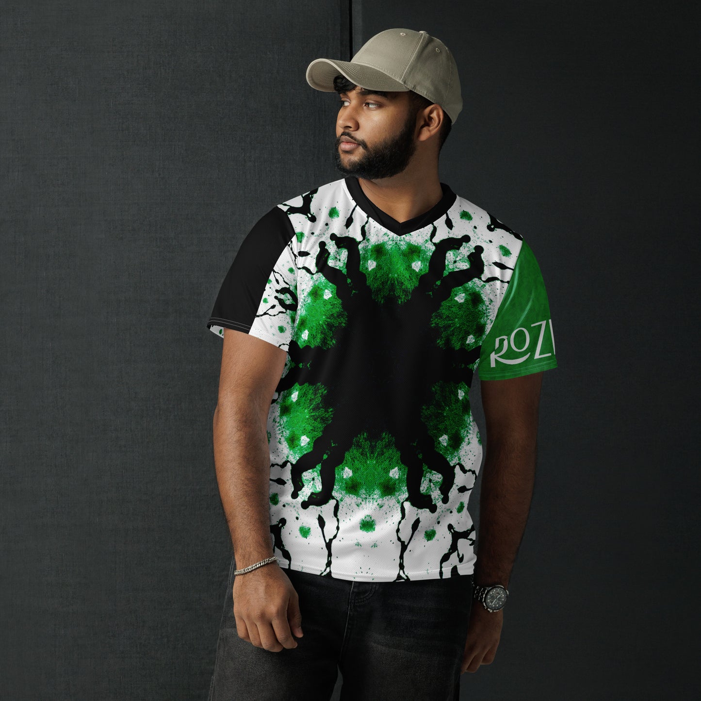 Rozeni Brand Unisex Green Art Sports Jersey