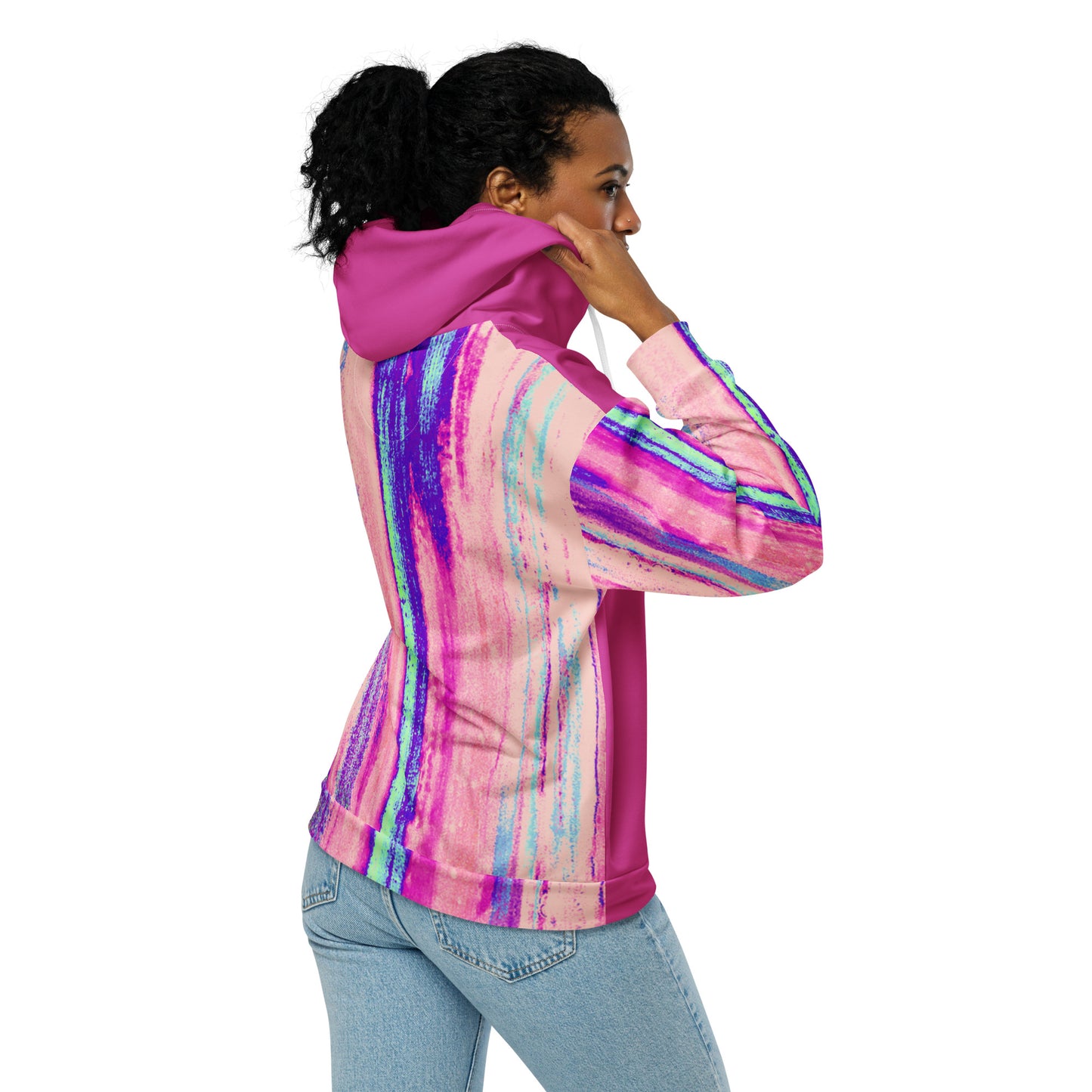 Entizen Brand Pink Tiger Fuchsia Pink Zip Hoodie