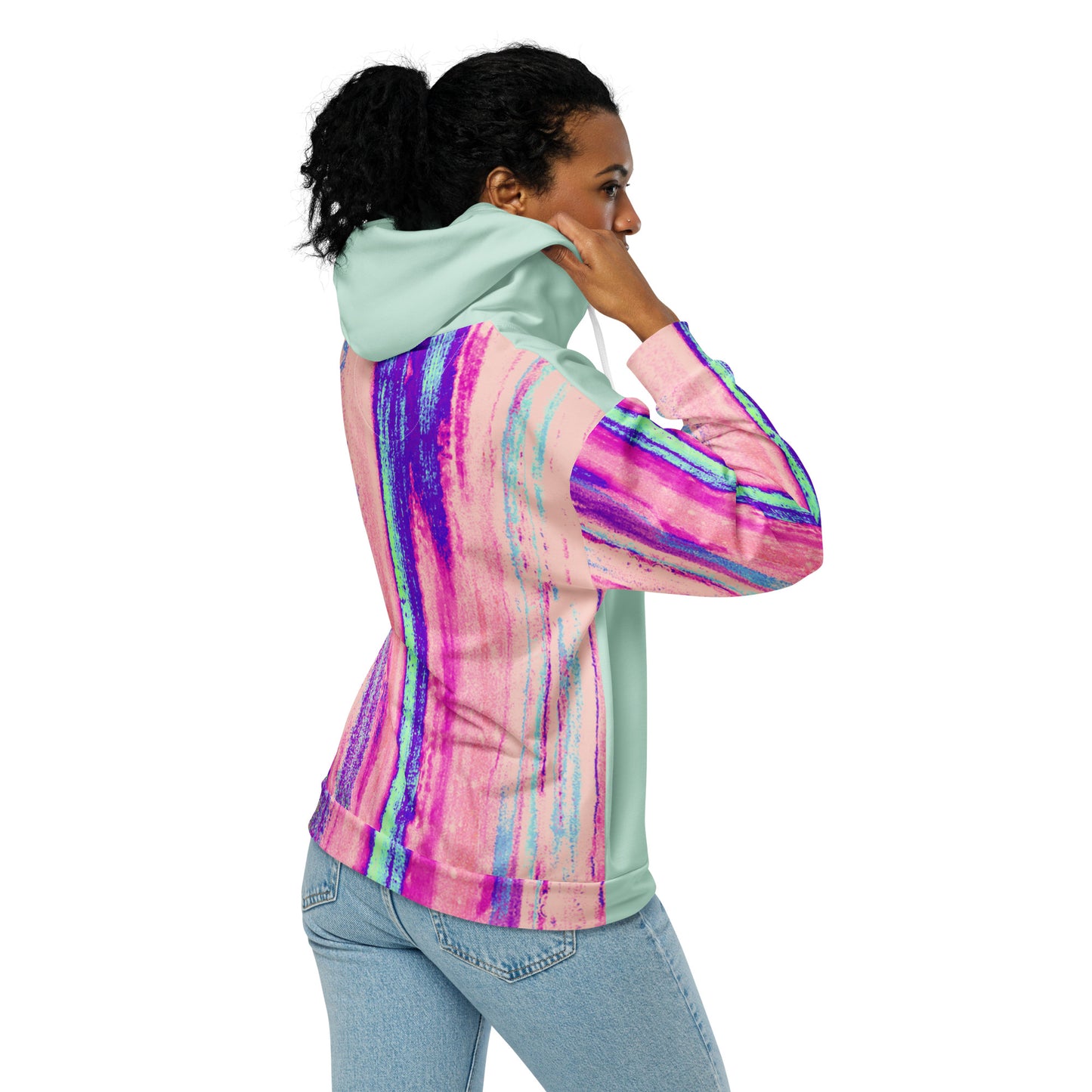 Entizen Brand Pink Tiger Mint Zip Hoodie