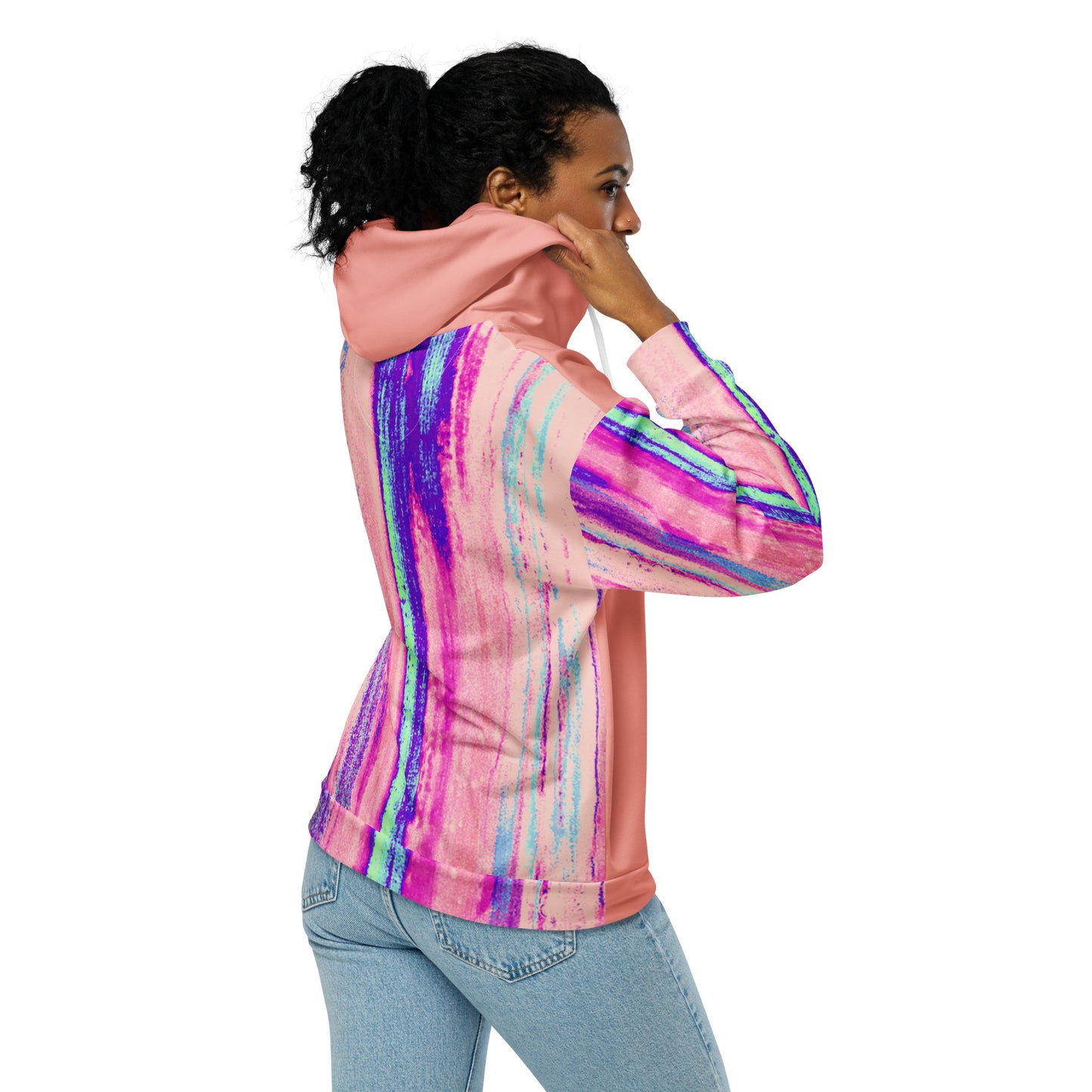 Entizen Brand Pink Tiger Zip Hoodie Pink