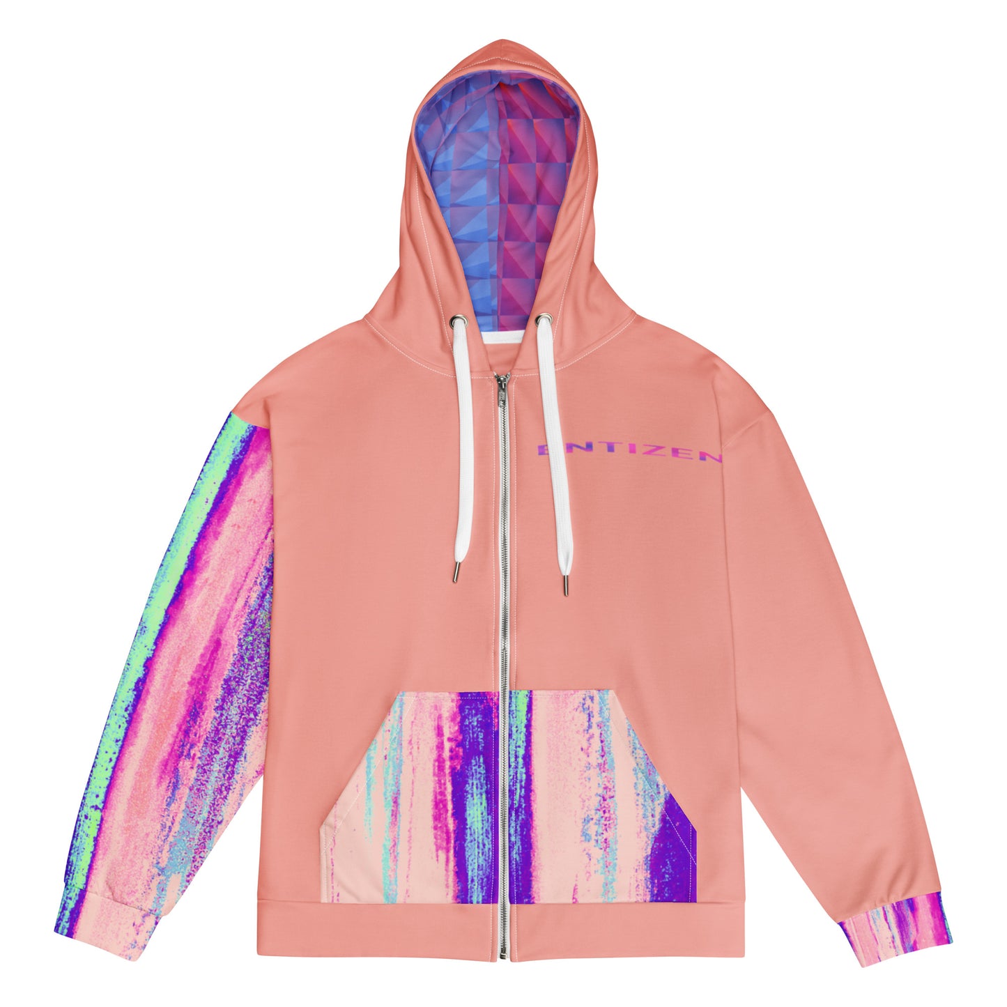 Entizen Brand Pink Tiger Zip Hoodie Pink