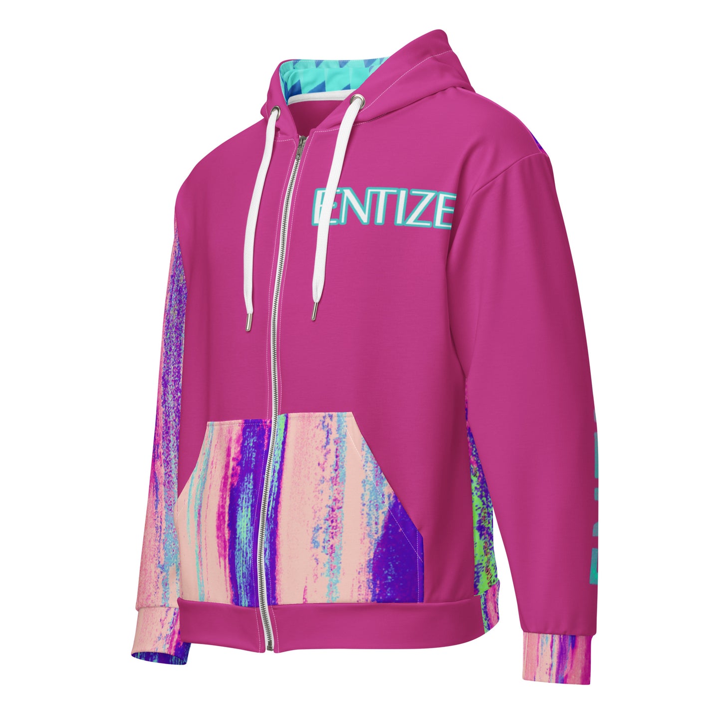 Entizen Brand Pink Tiger Fuchsia Pink Zip Hoodie
