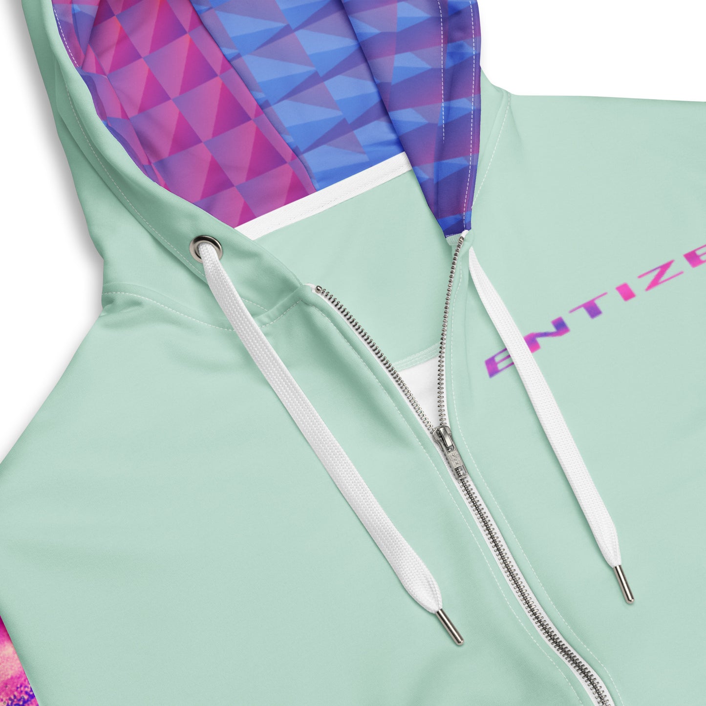 Entizen Brand Pink Tiger Mint Zip Hoodie