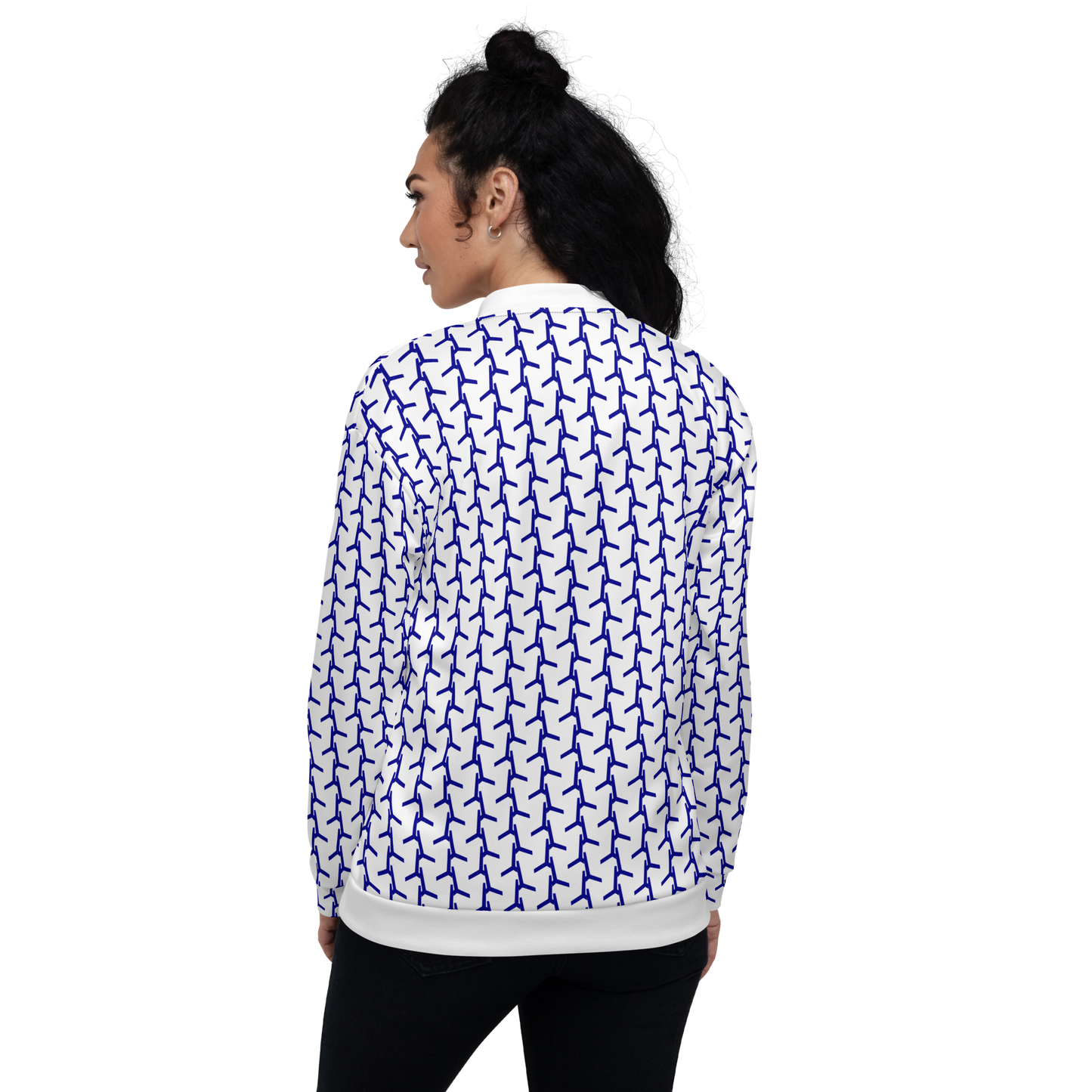Entizen Bomber Jacket Blue Thread Coral
