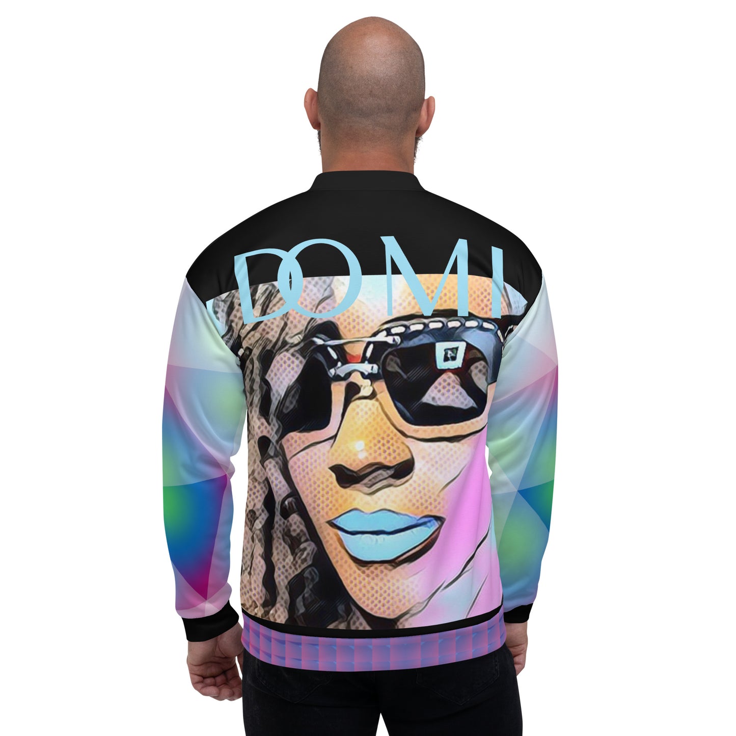 DOMI Unisex Bomber Jacket Tri Mint Blue