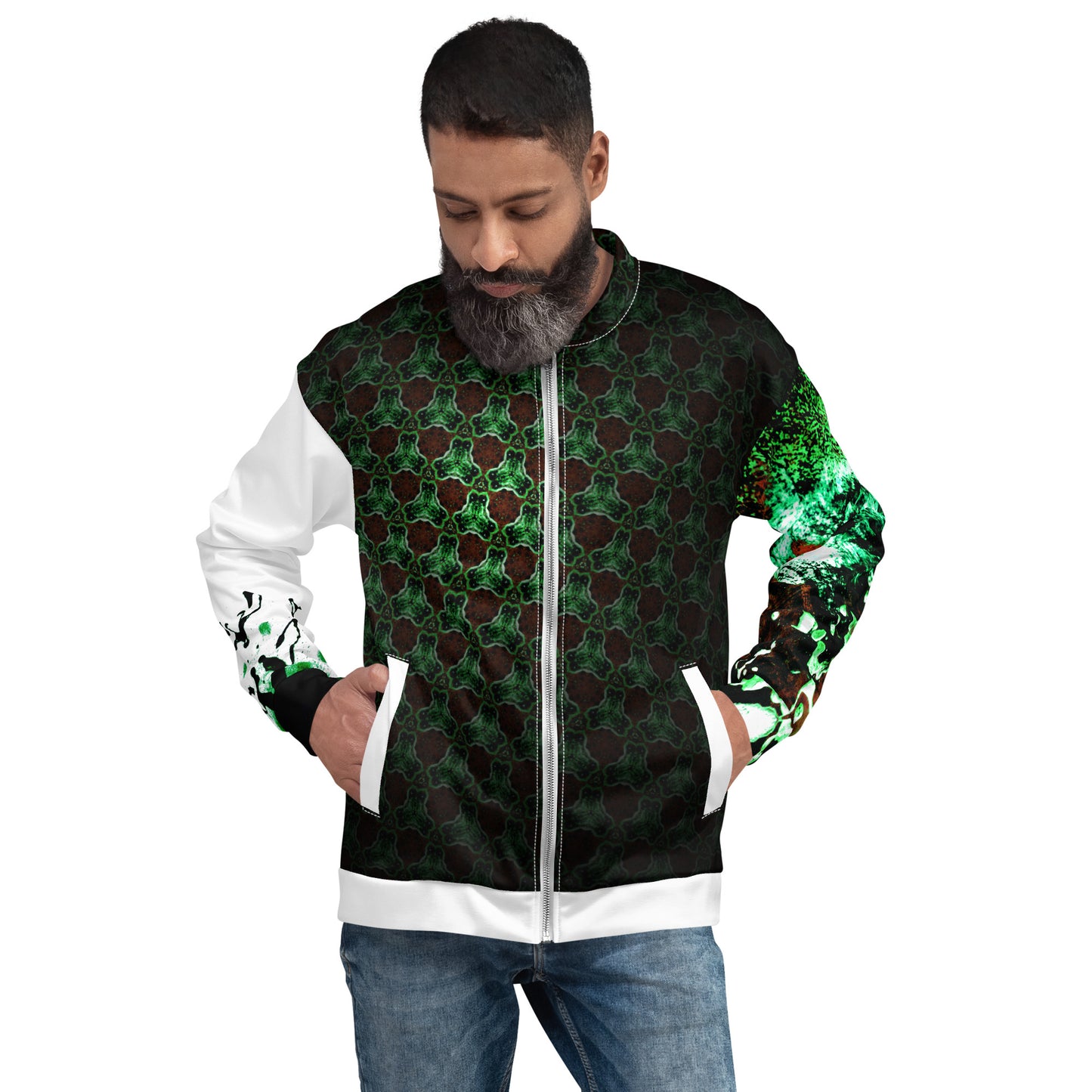 Rozeni Bomber Jacket Black & Green