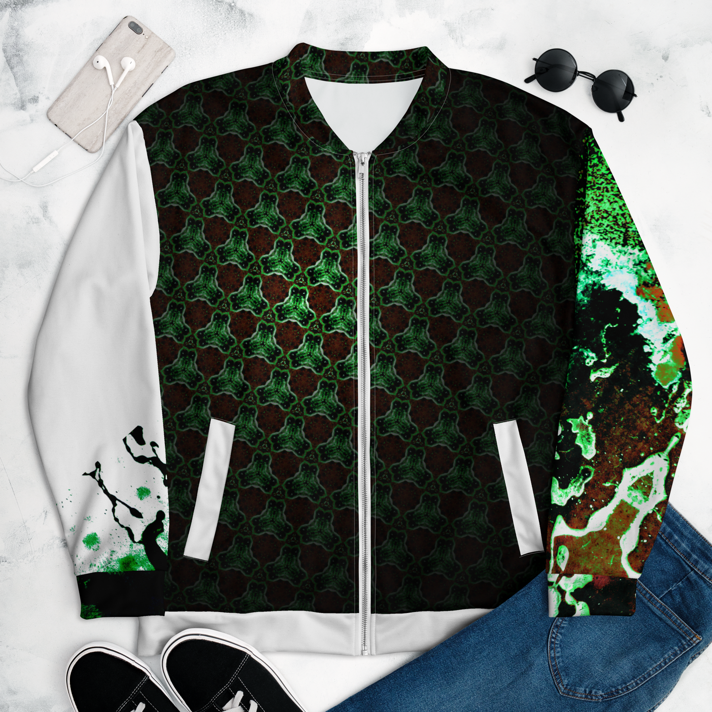 Rozeni Bomber Jacket Black & Green