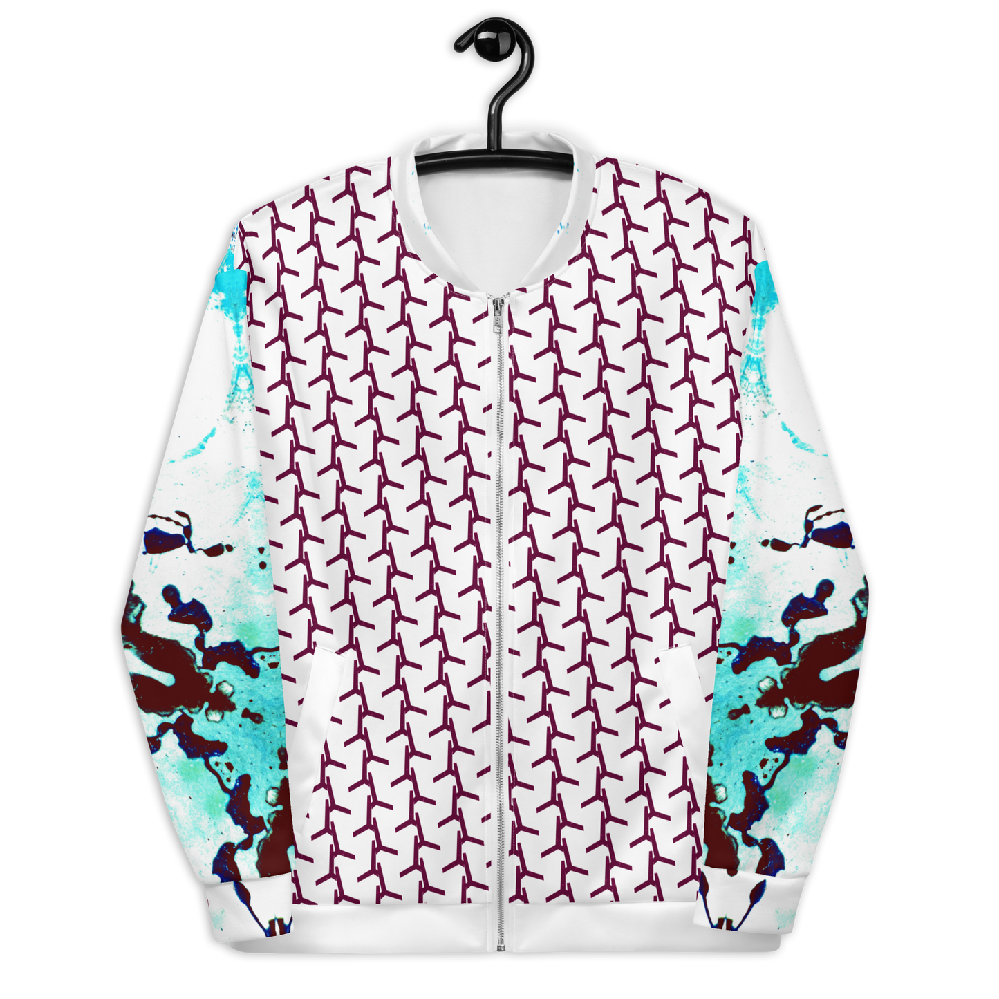 Rozeni Bomber Jacket Turquoise & Burgundy