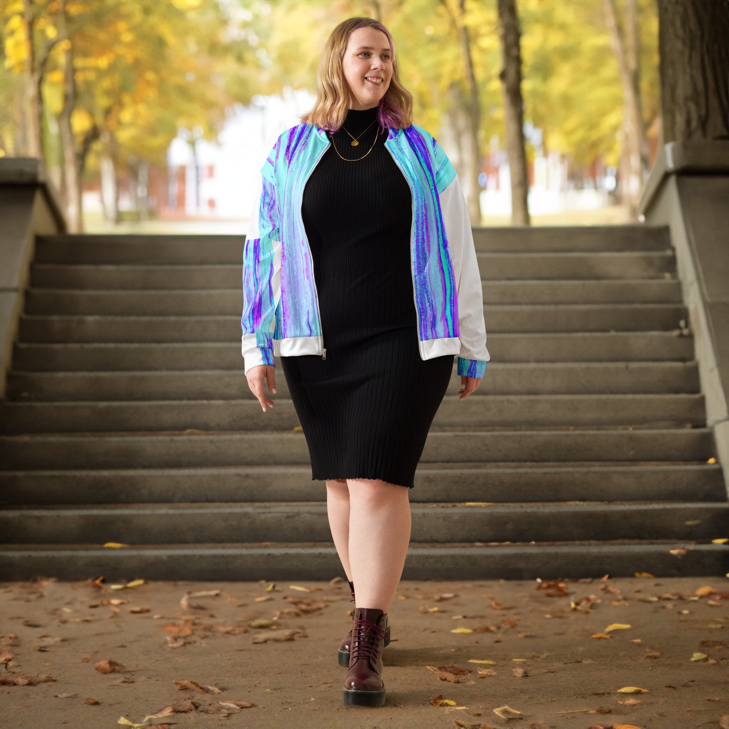 Entizen Unisex Bomber Jacket Blue Candy