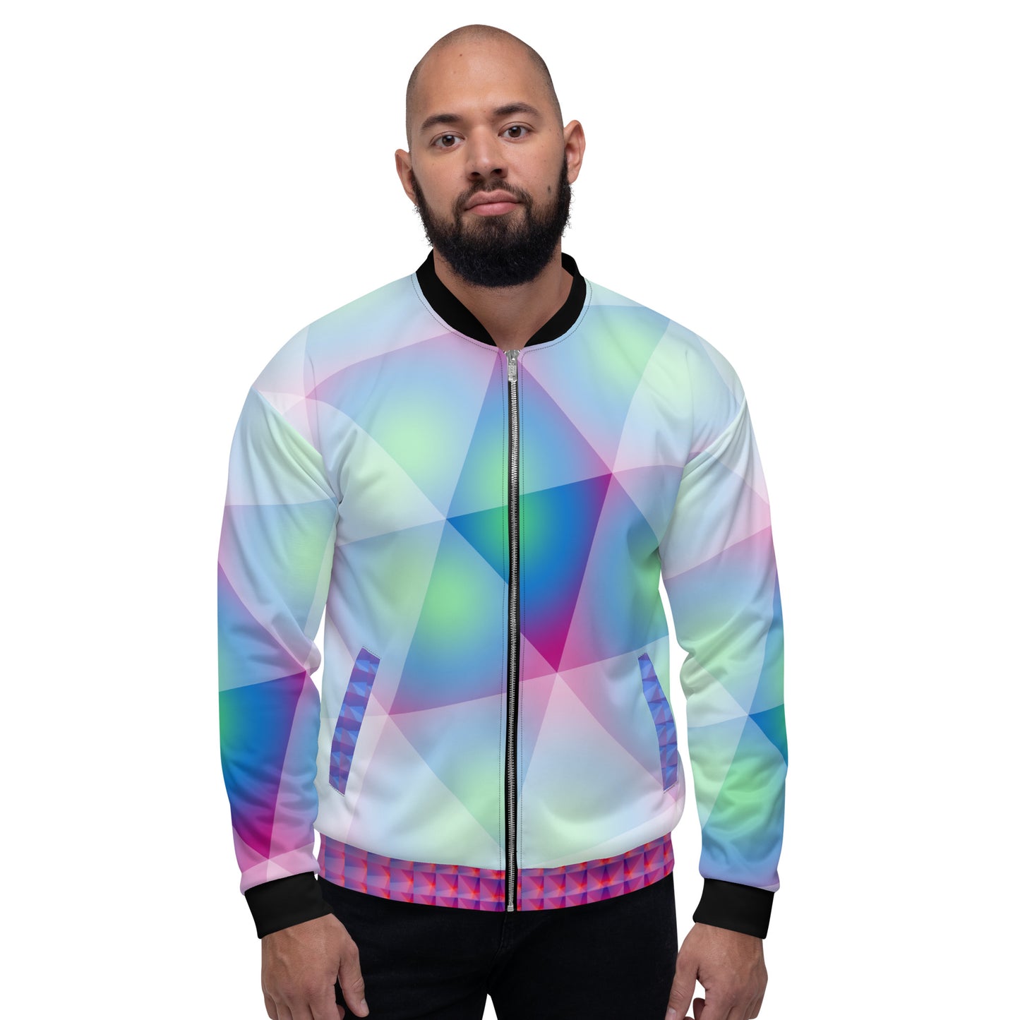 DOMI Unisex Bomber Jacket Tri Mint Blue