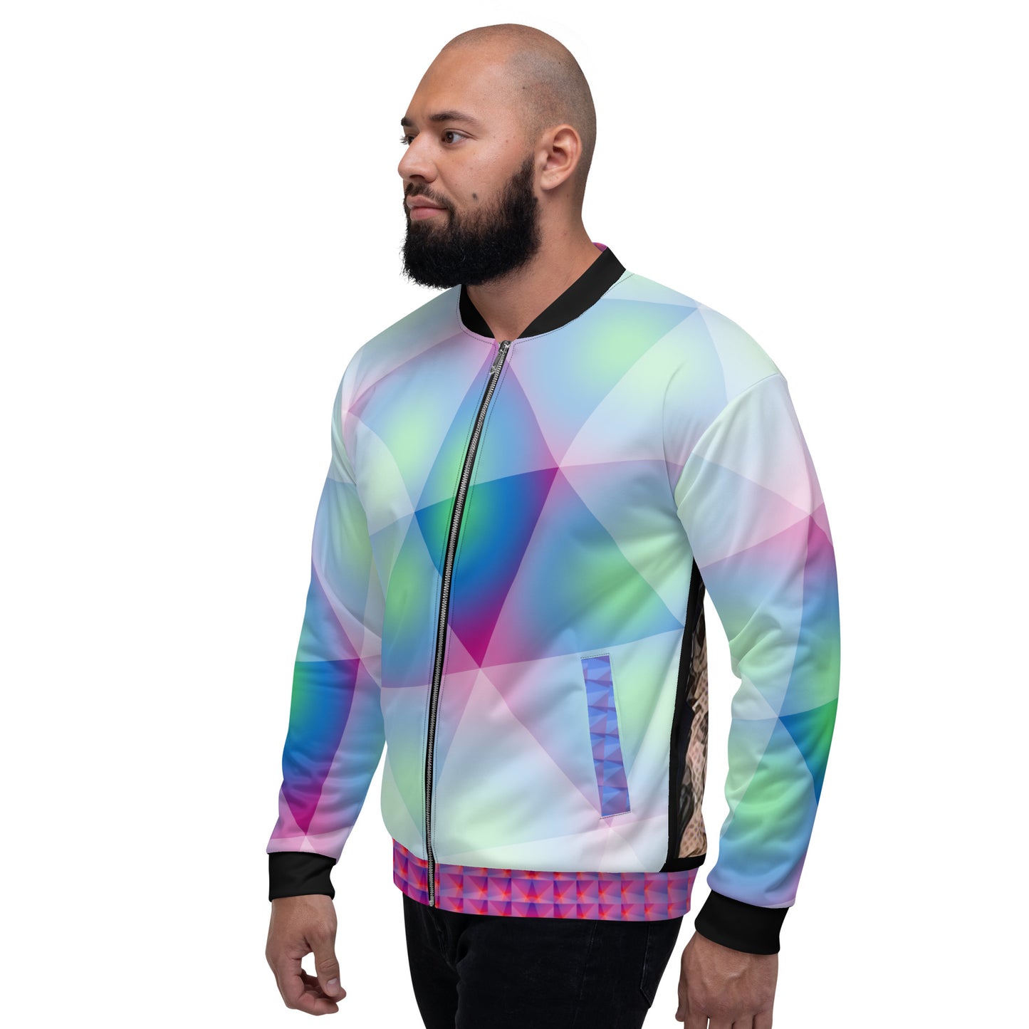 DOMI Unisex Bomber Jacket Tri Mint Blue