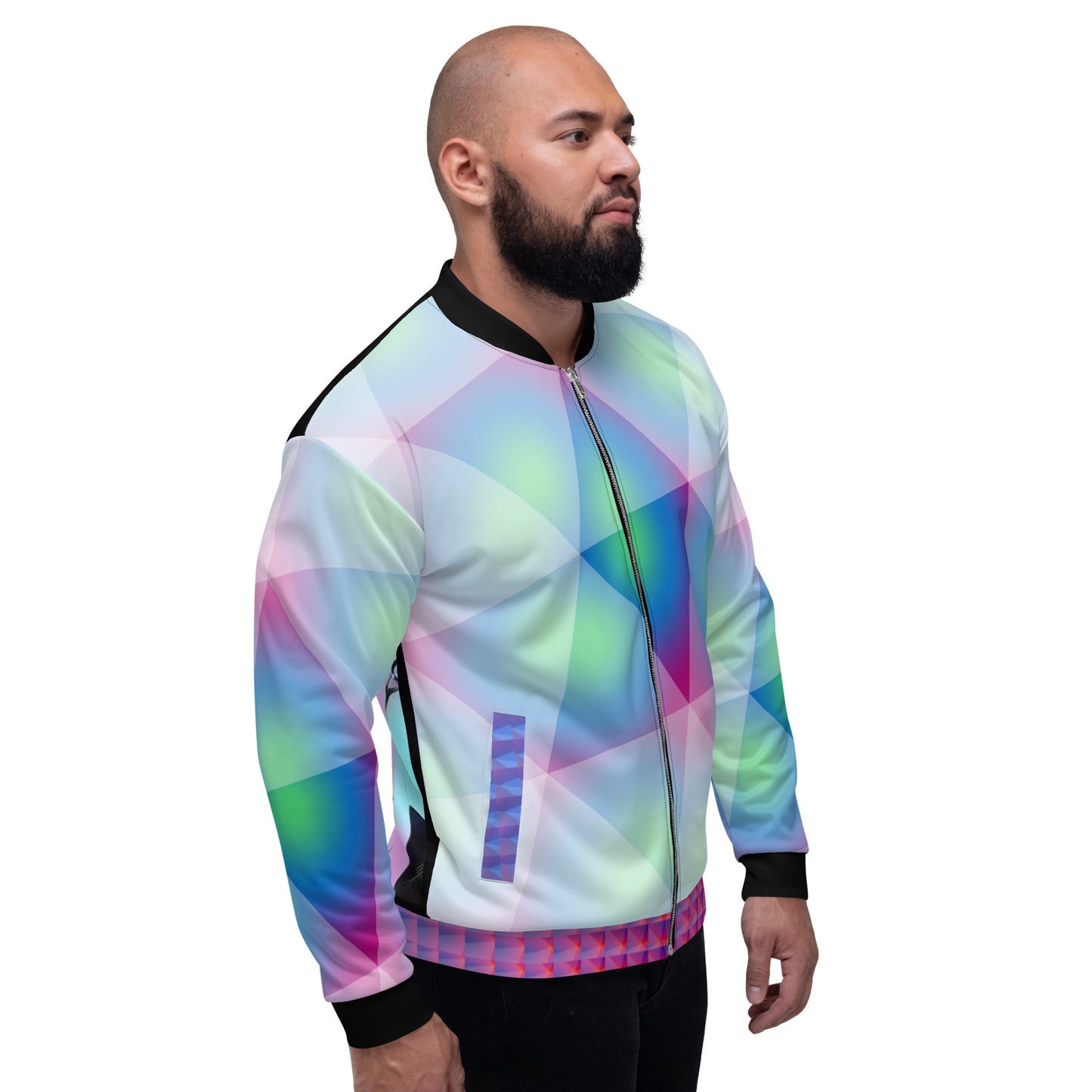 DOMI Unisex Bomber Jacket Tri Mint Blue