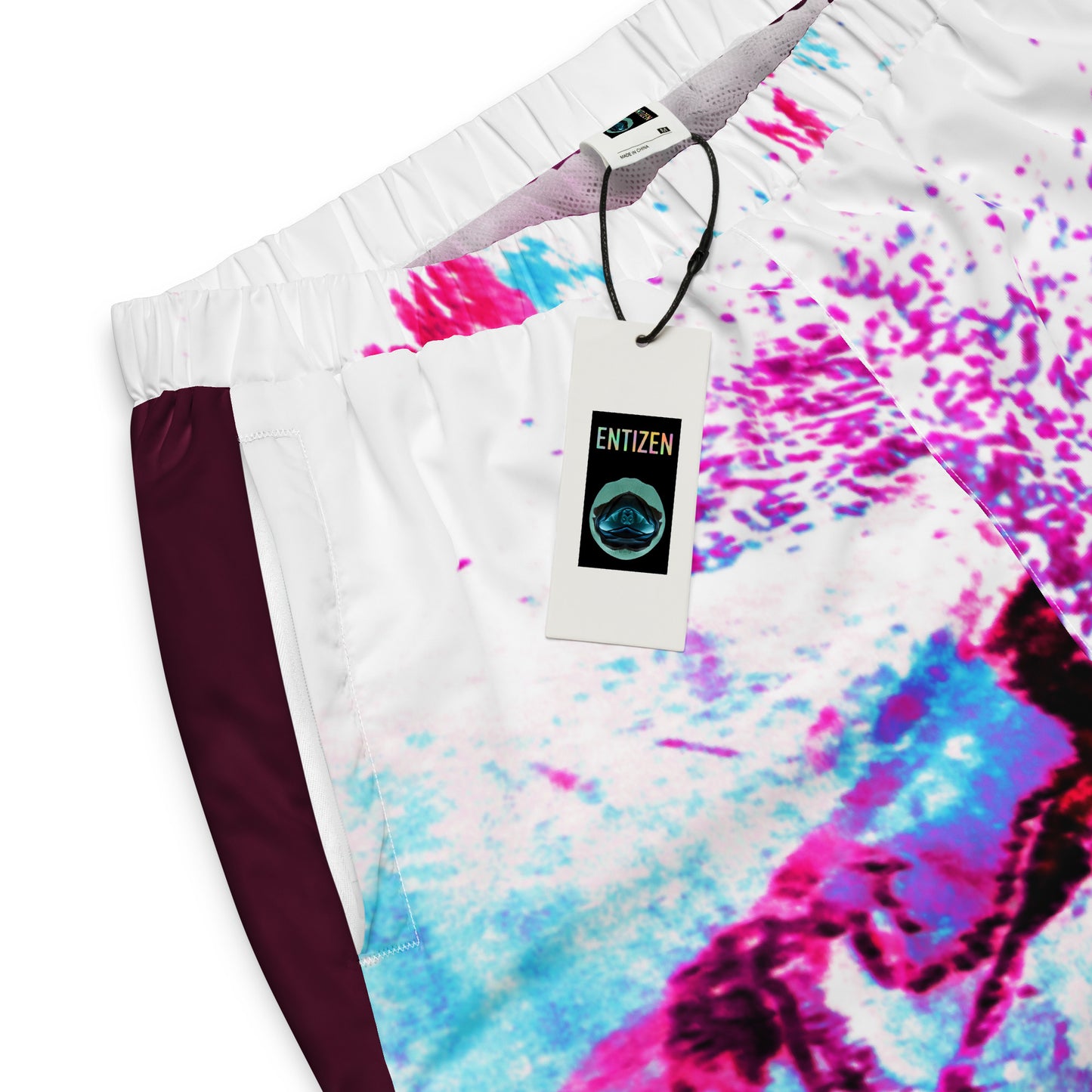 Entizen Track Pants Burgundy & Sky Blue