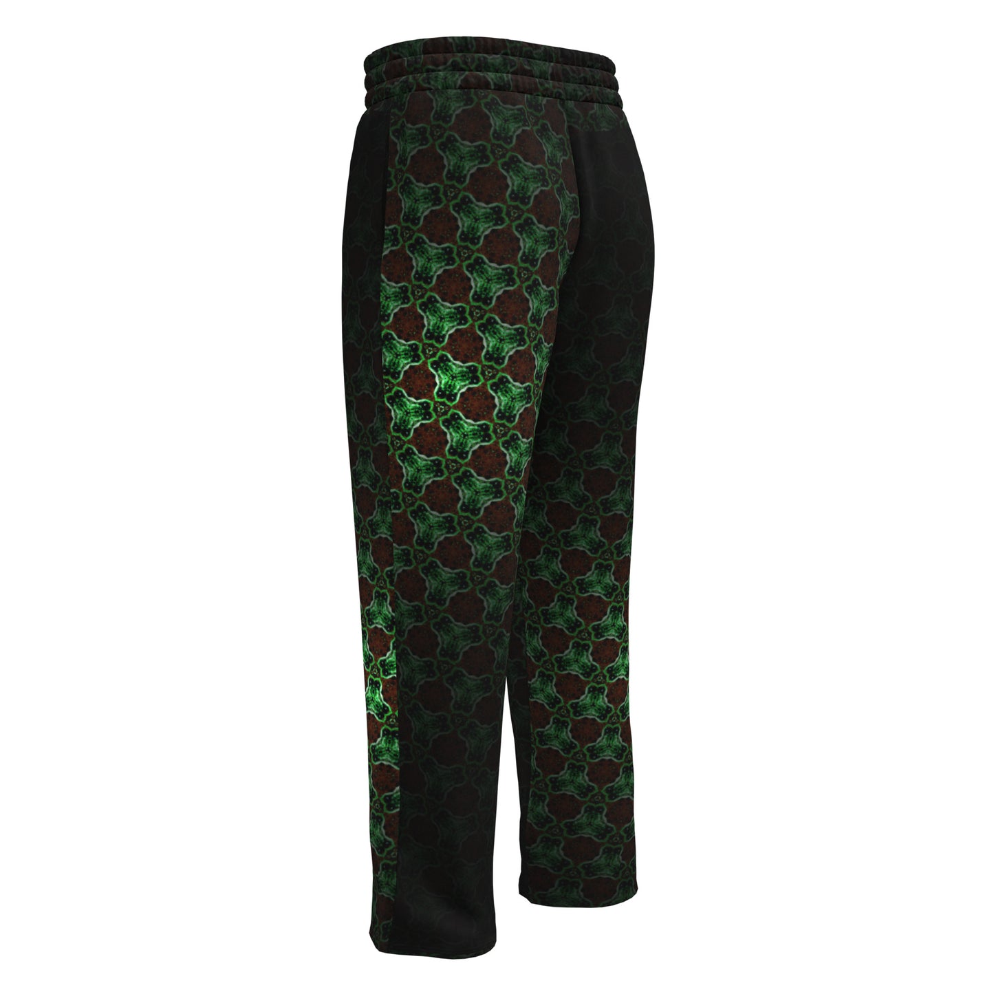 Green Art Wide-Leg Joggers Black