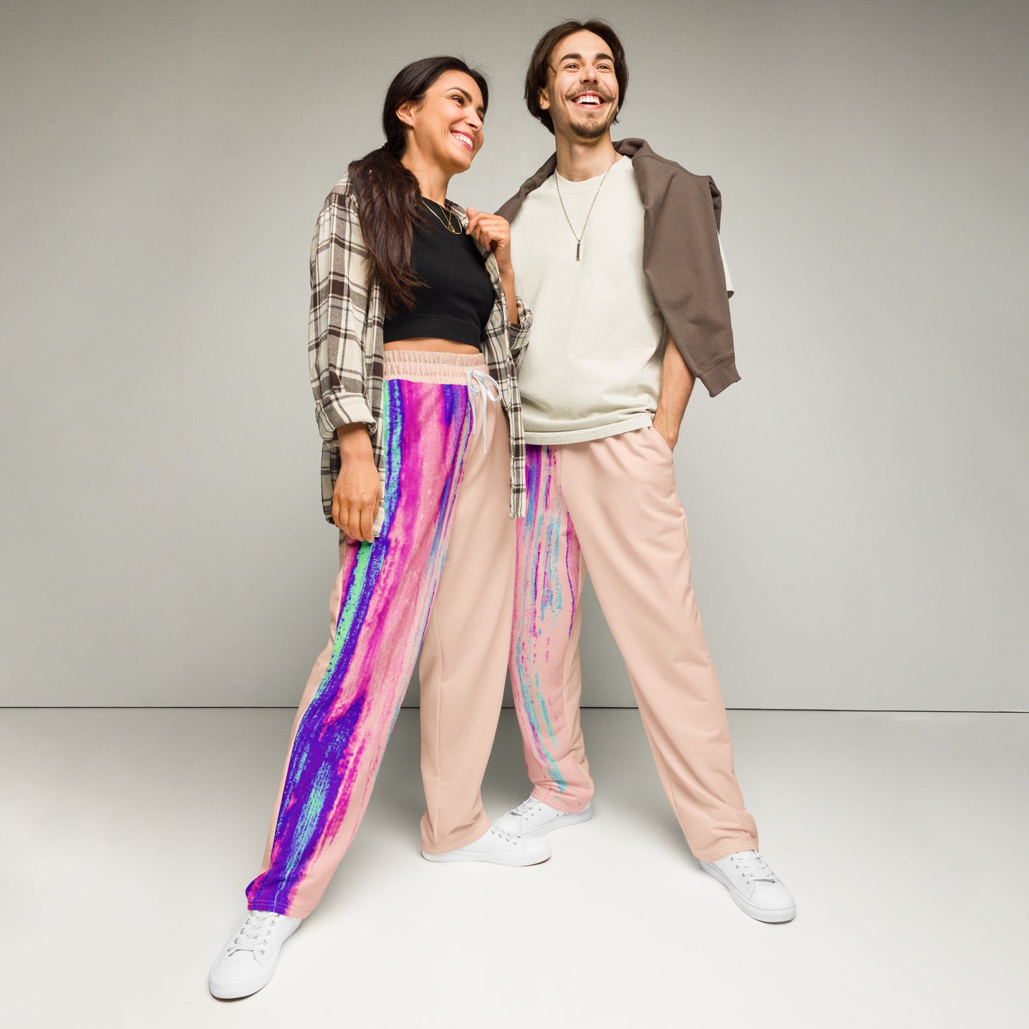 Entizen Brand Pink Tiger Wide-Leg Joggers Baby Pink