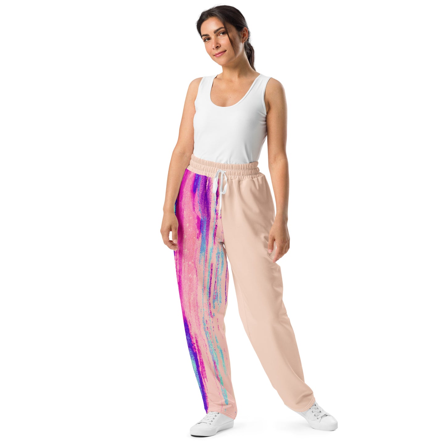 Entizen Brand Pink Tiger Wide-Leg Joggers Baby Pink