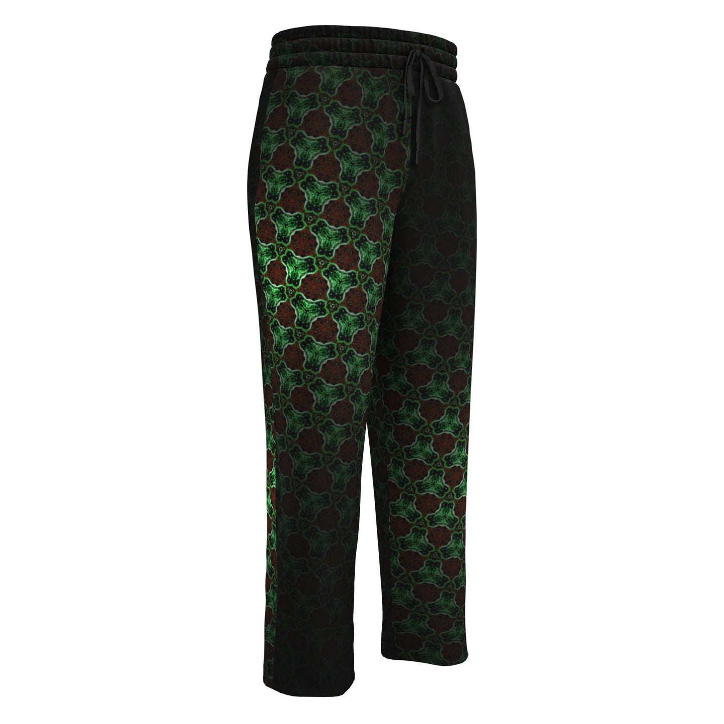 Green Art Wide-Leg Joggers Black