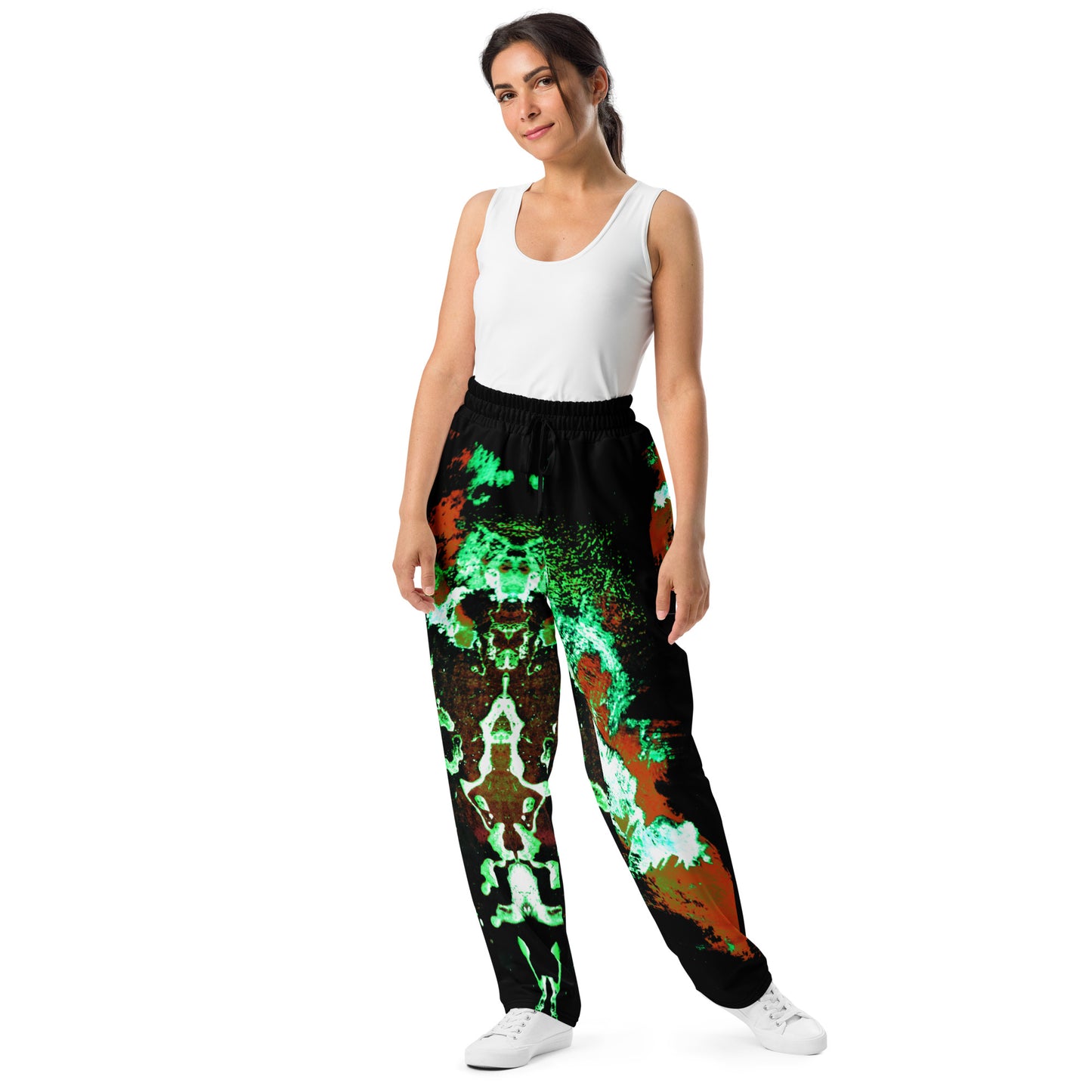 Entizen Green Art Unisex Wide-Leg Joggers