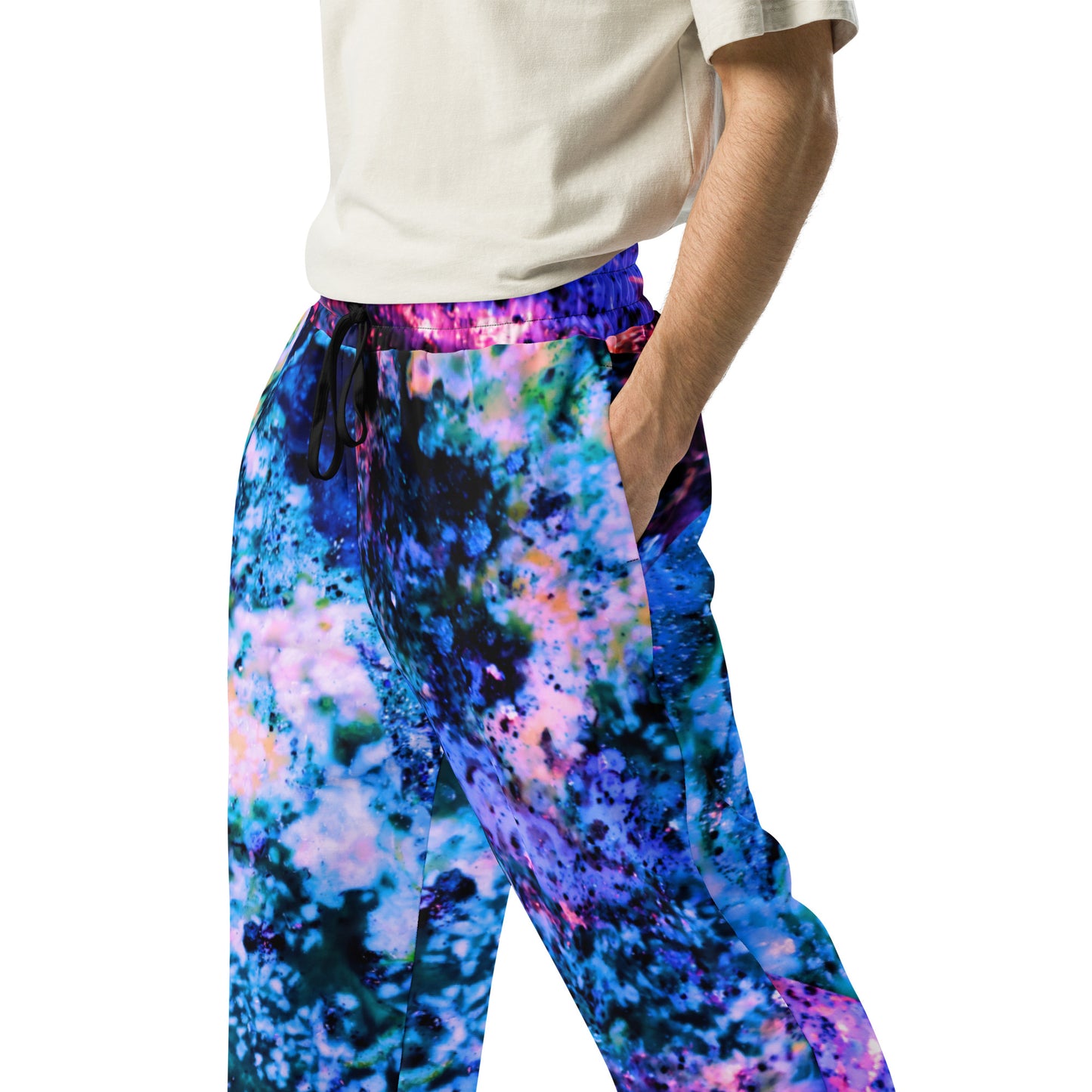 Rozeni Wide-Leg Joggers Coral Blue Art
