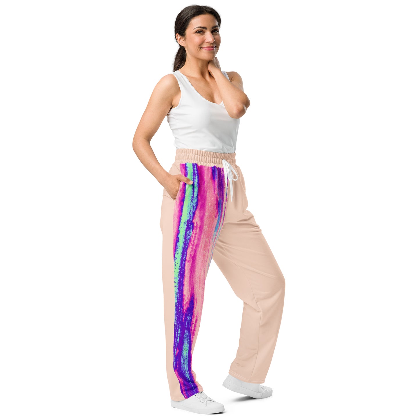 Entizen Brand Pink Tiger Wide-Leg Joggers Baby Pink