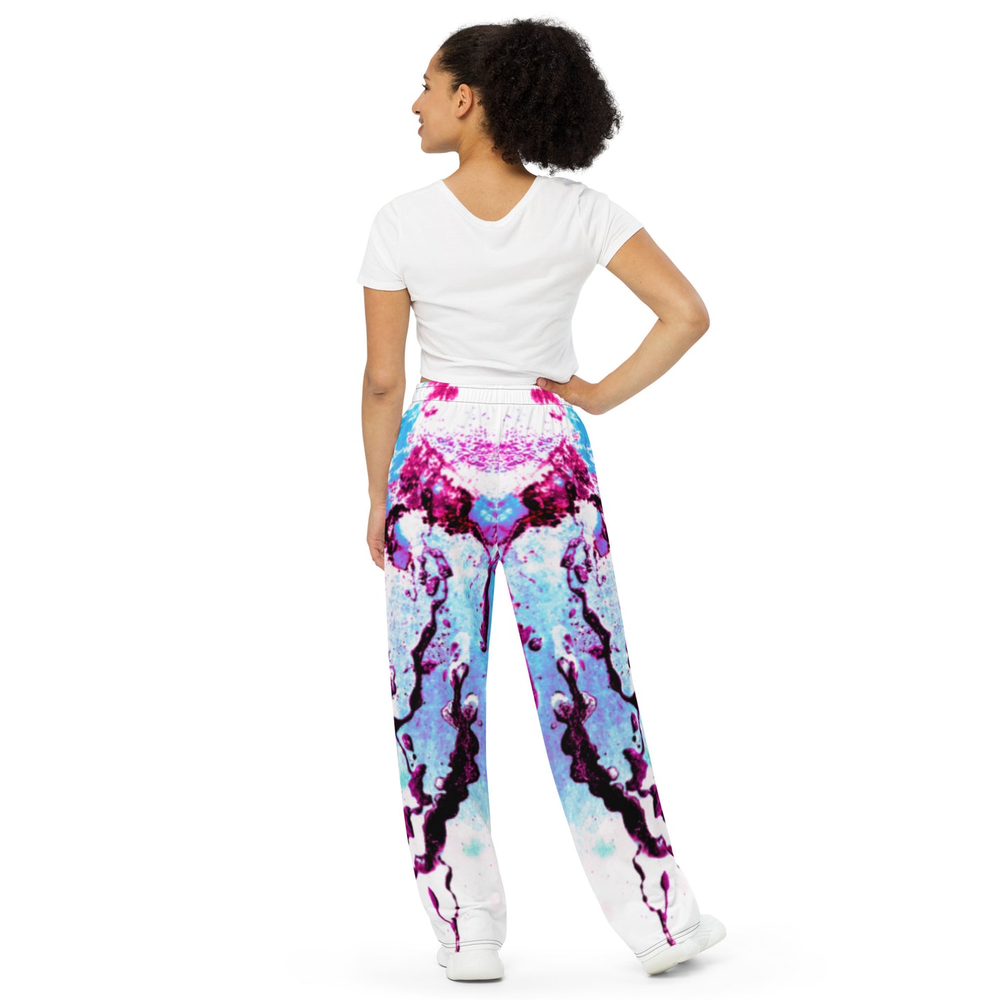 Entizen Unisex Wide-Leg Joggers Fuchsia & Blue