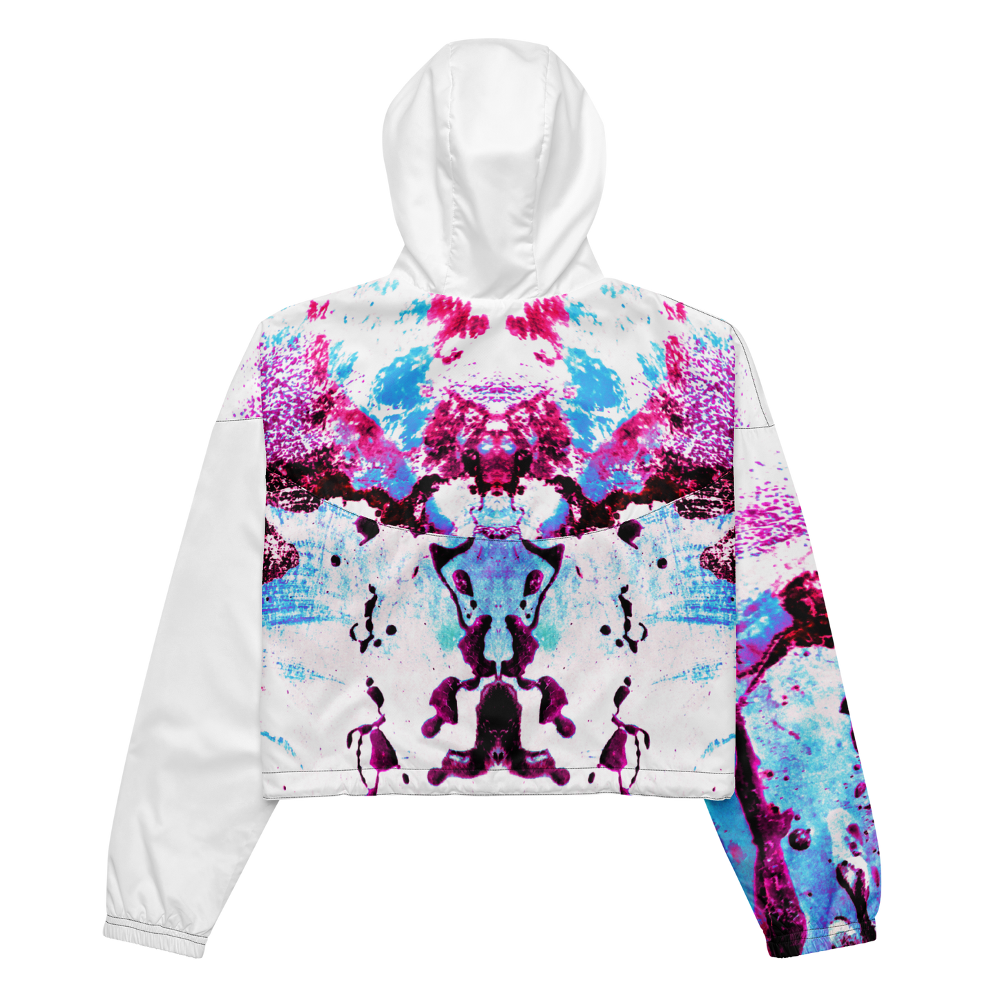 Entizen Cotton Pink Cropped Windbreaker White Sleeve