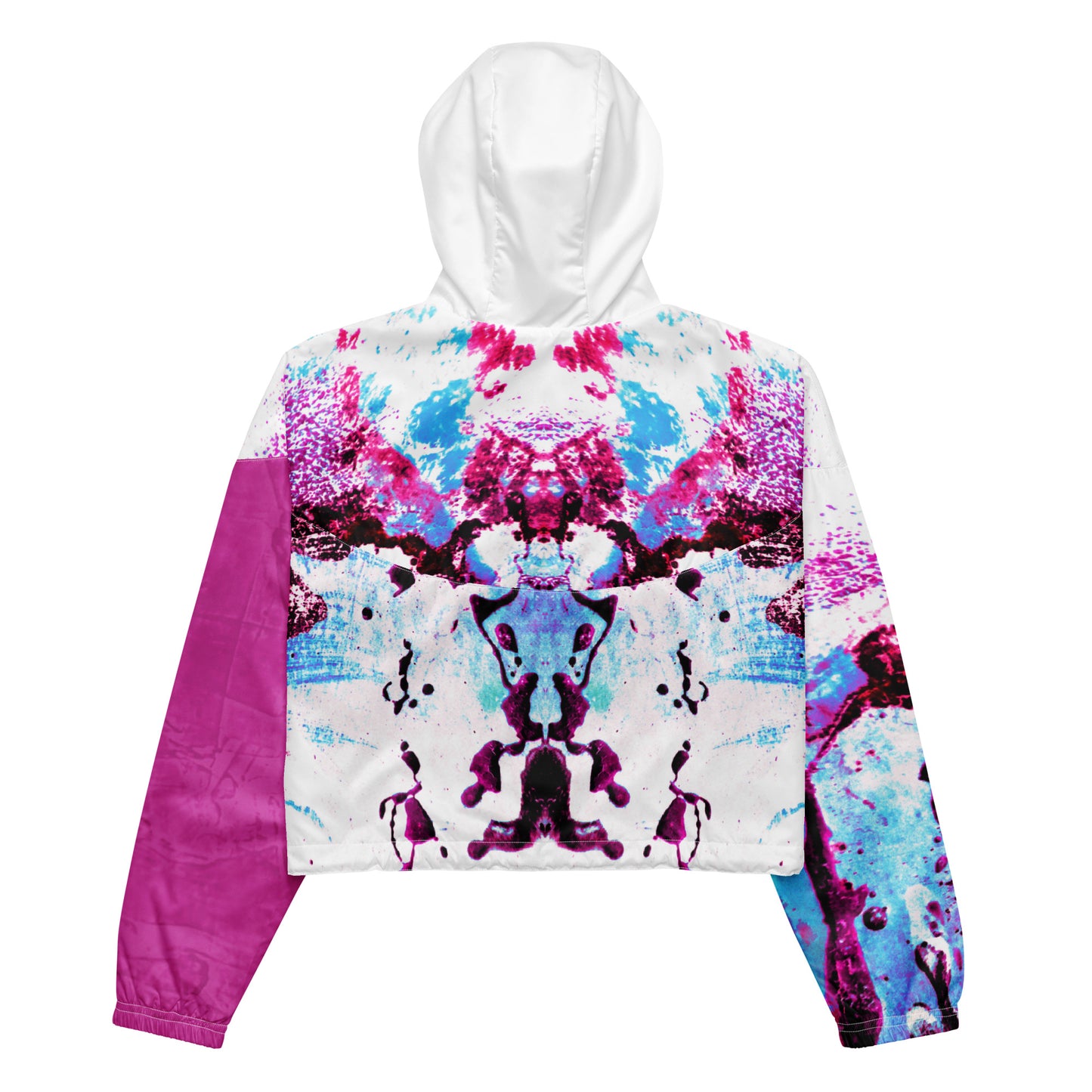 Entizen Cotton Pink Cropped Windbreaker Fuchsia Sleeve