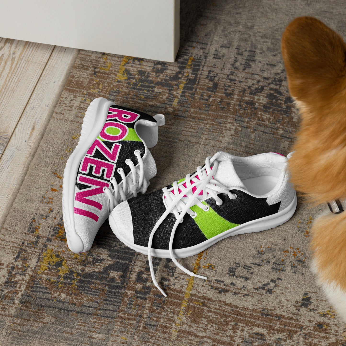Rozeni Men’s Athletic Shoes Pink & Green