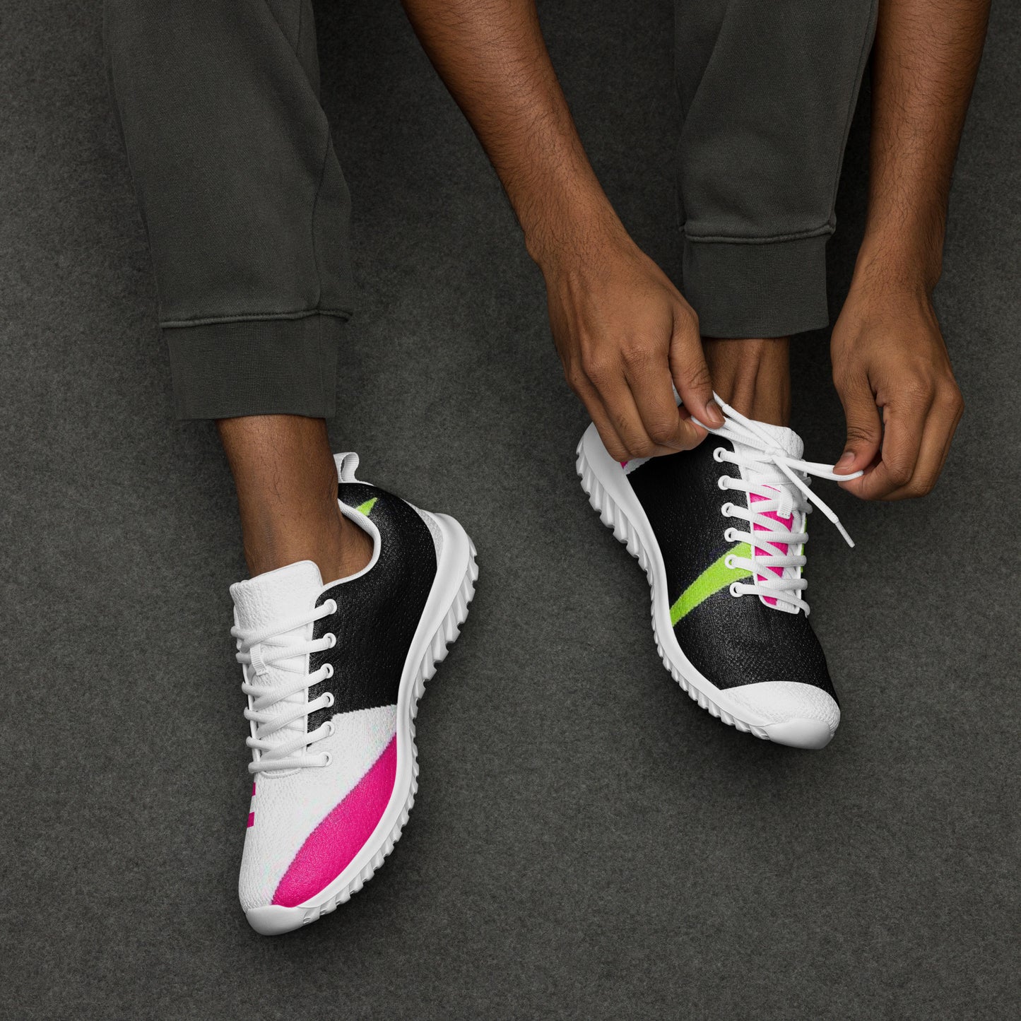 Rozeni Men’s Athletic Shoes Pink & Green