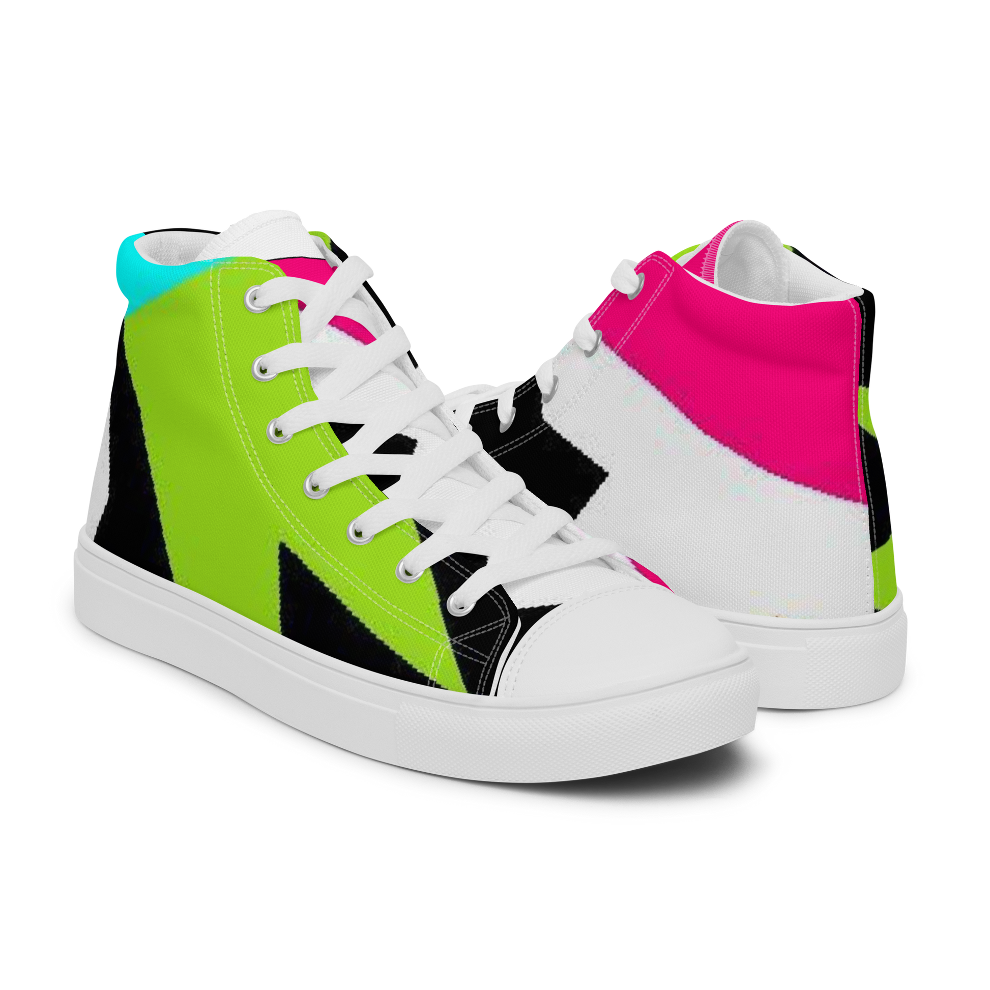 Hot Pink, Apple Green, Black & Aqua Blue