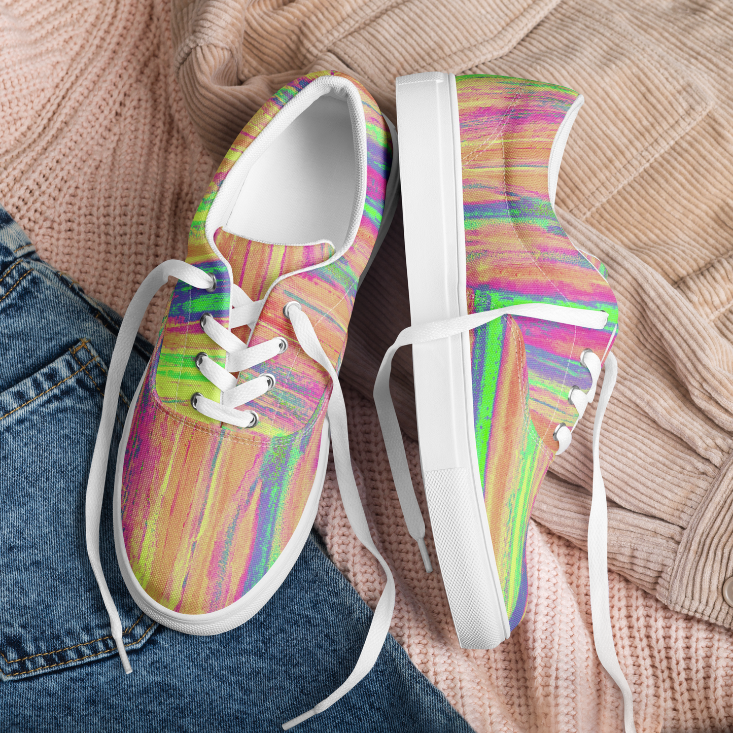 ROZENI Men’s Lace-Up Canvas Shoes Lovely Vibes